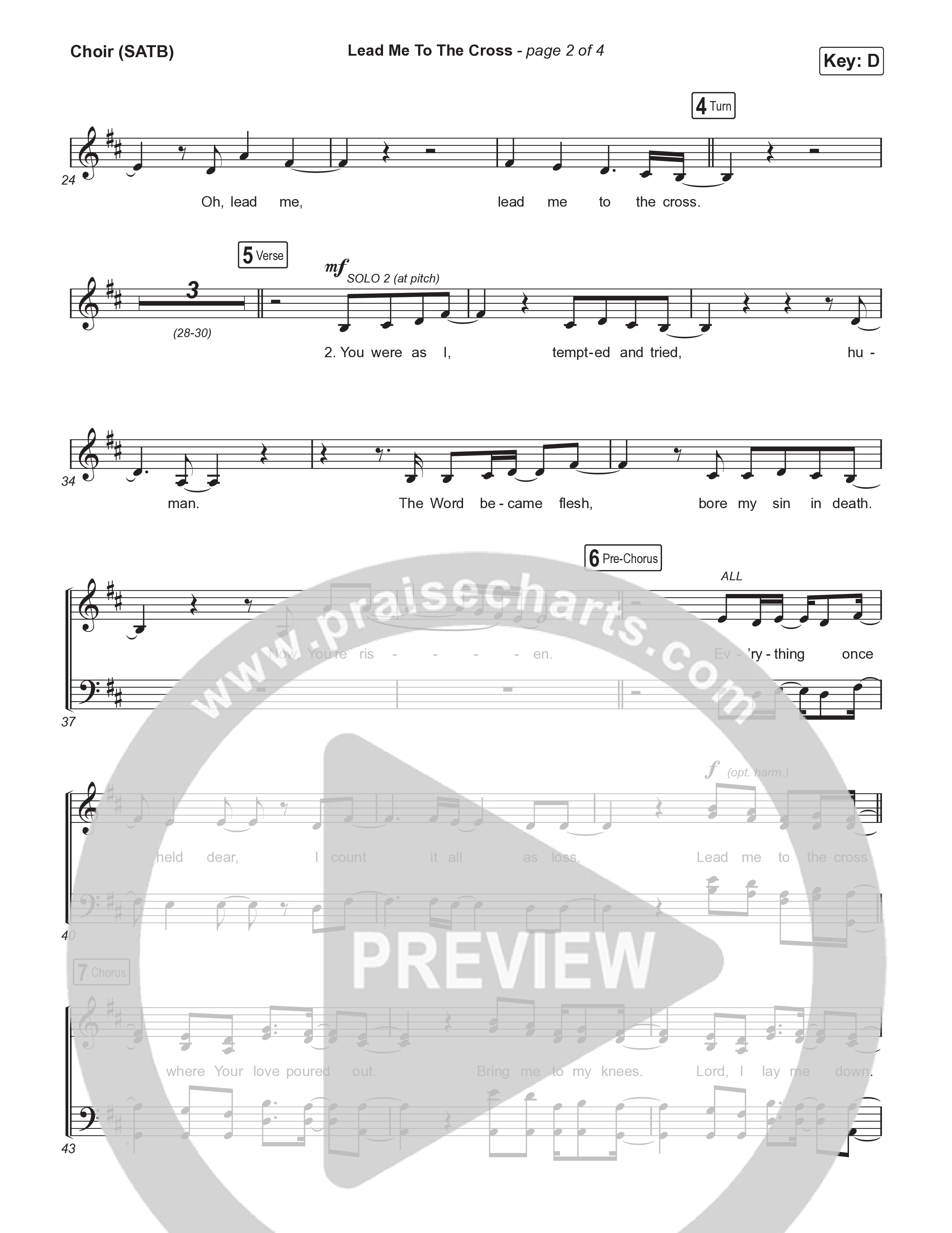 Lead Me To The Cross Choir Sheet (SATB) (Brooke Ligertwood)