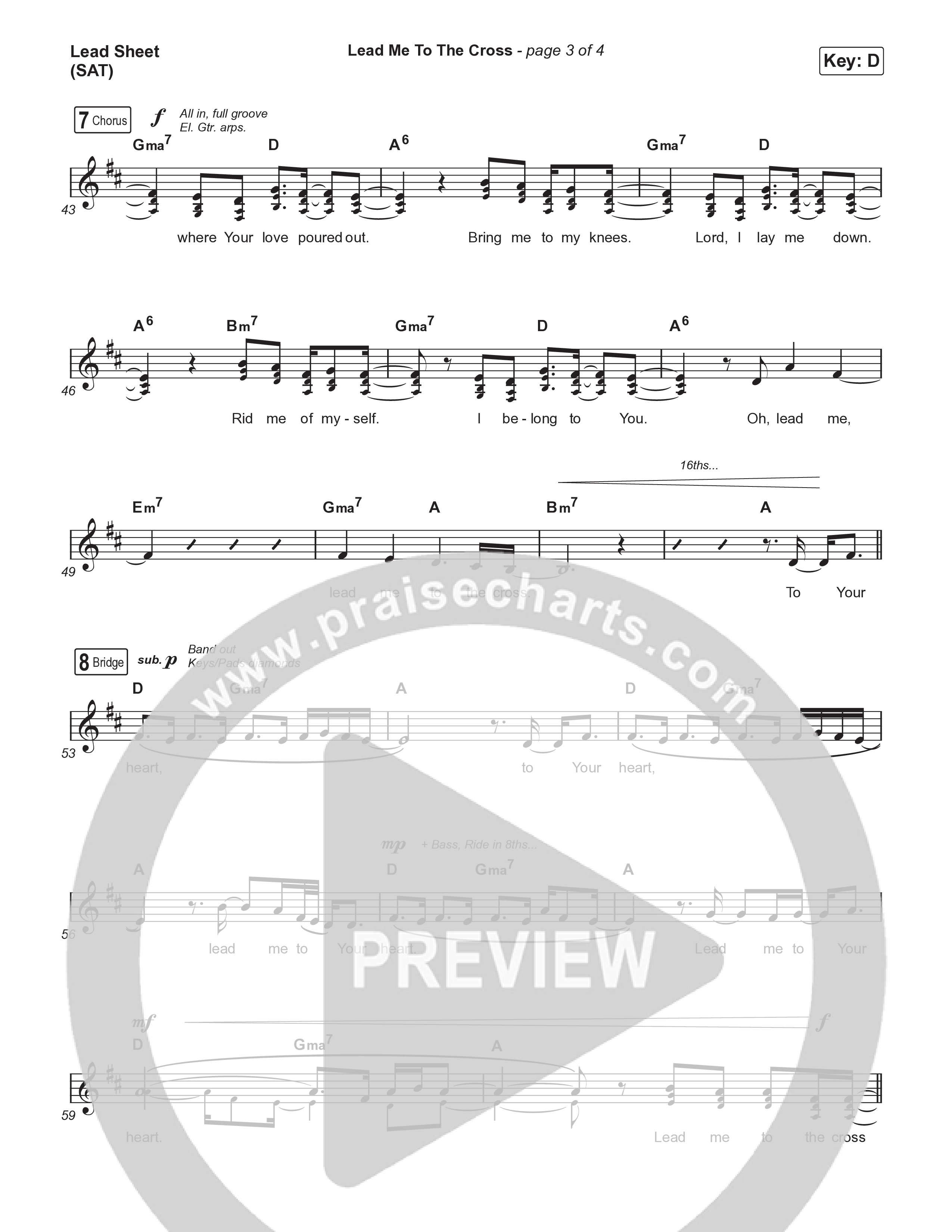 Lead Me To The Cross Lead Sheet (SAT) (Brooke Ligertwood)