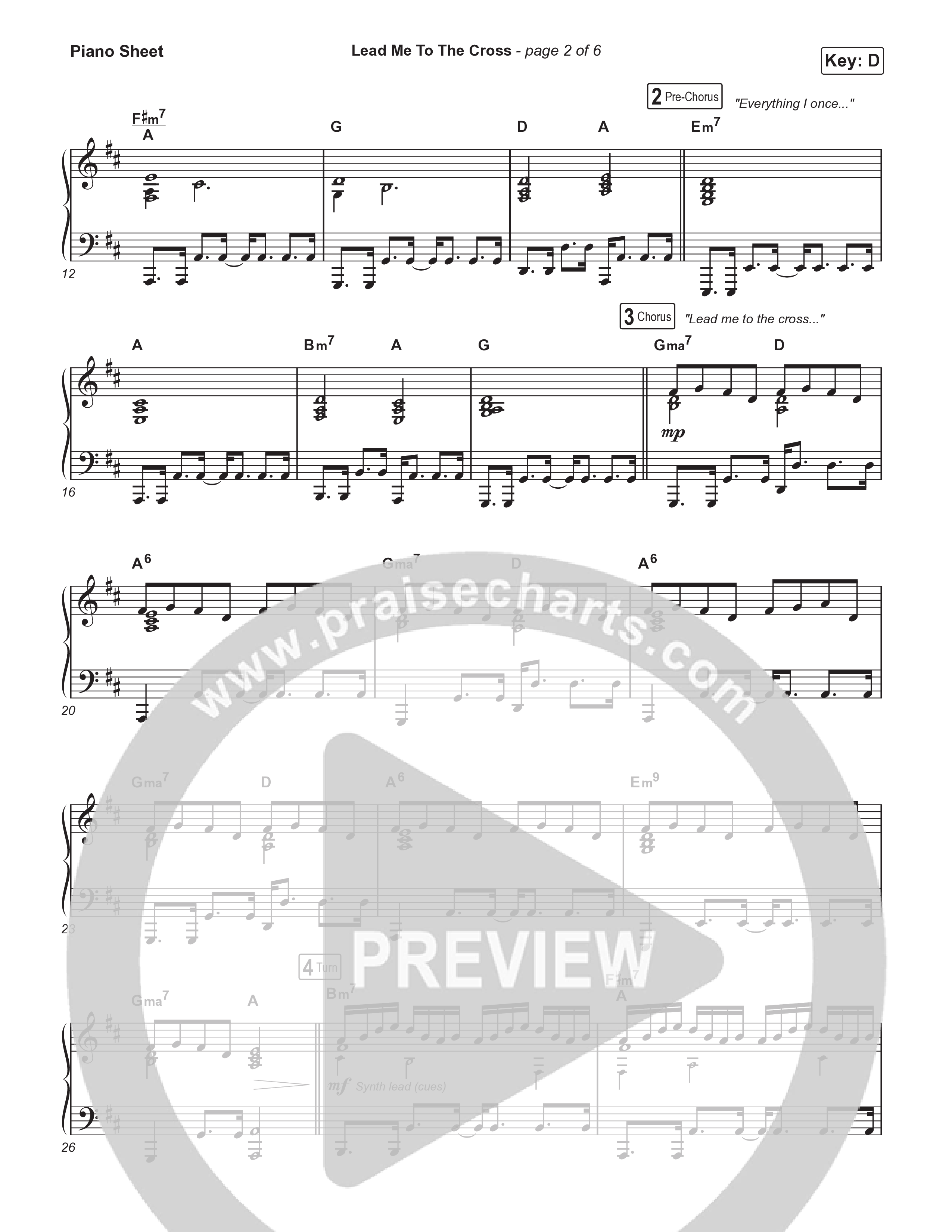 Lead Me To The Cross Piano Sheet (Brooke Ligertwood)