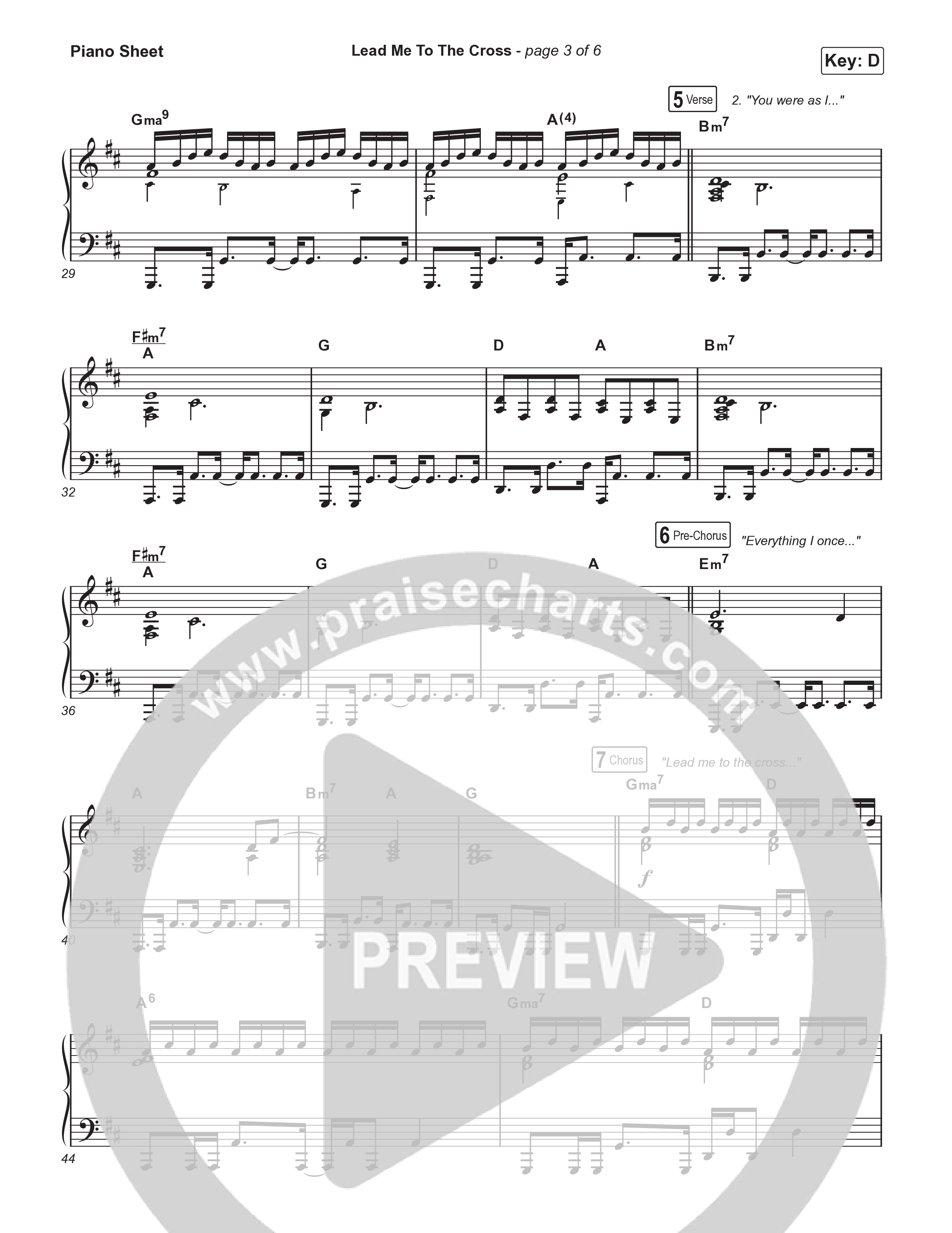 Lead Me To The Cross Piano Sheet (Brooke Ligertwood)