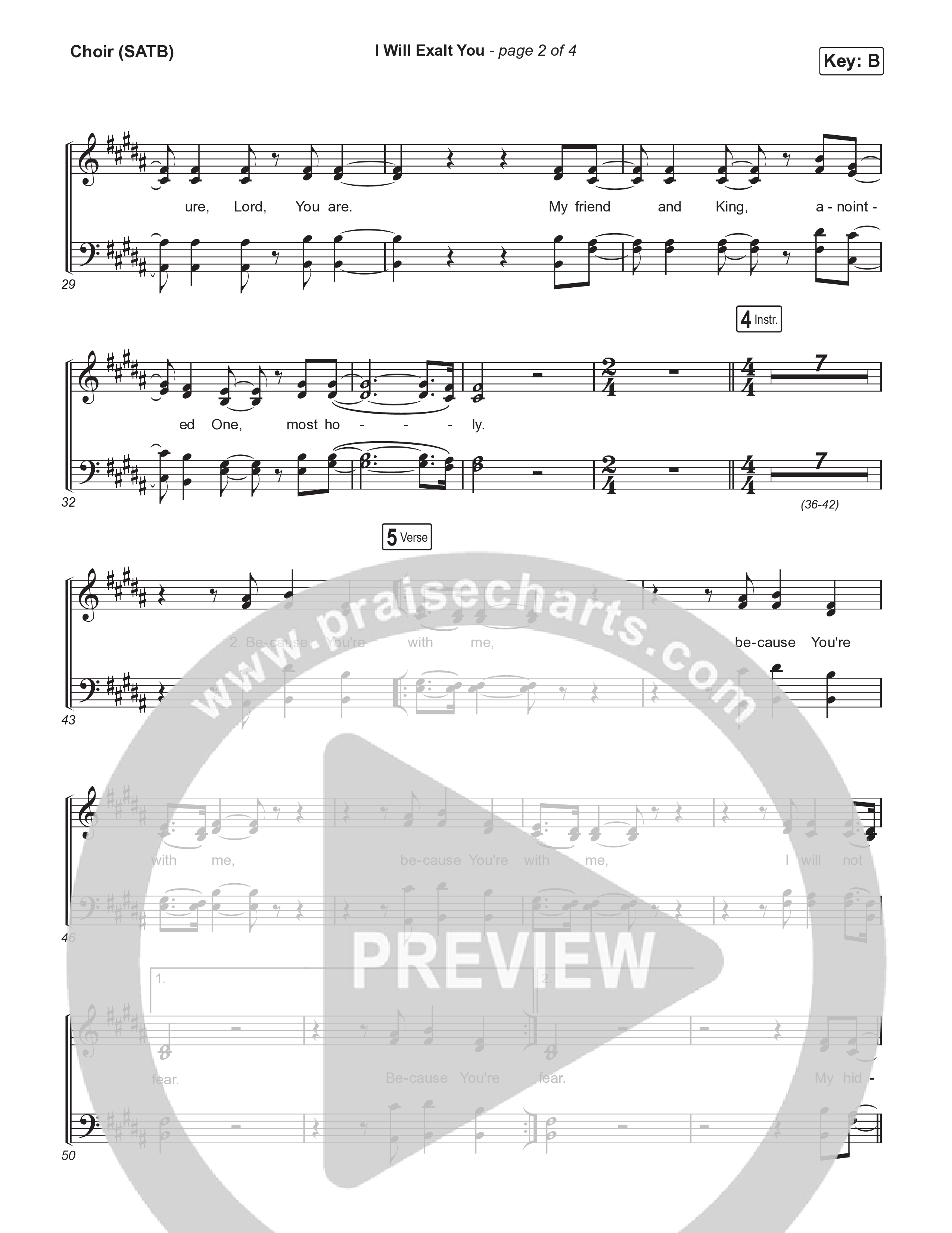 I Will Exalt You Choir Sheet (SATB) (Brooke Ligertwood)