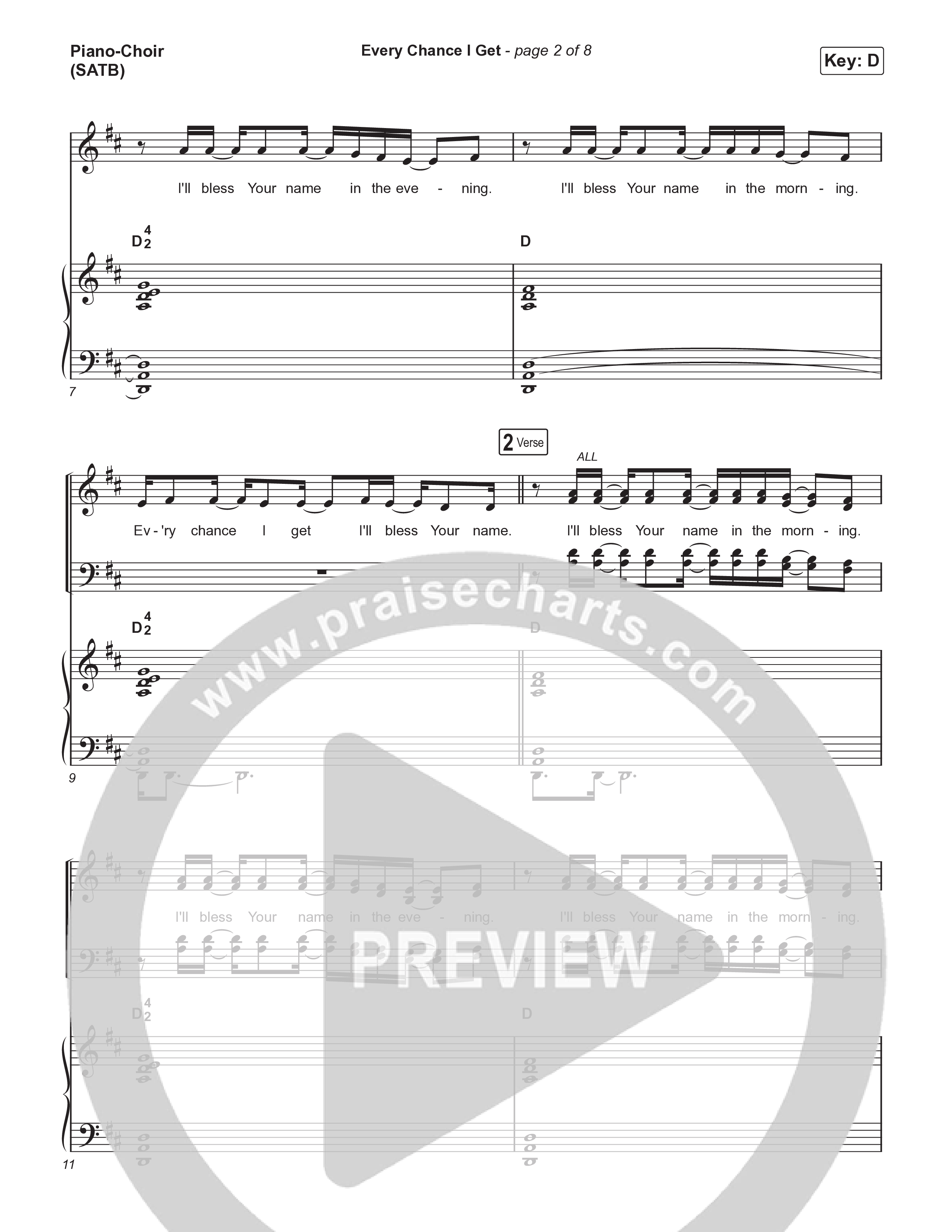 Every Chance I Get Piano/Vocal (SATB) (Brooke Ligertwood)