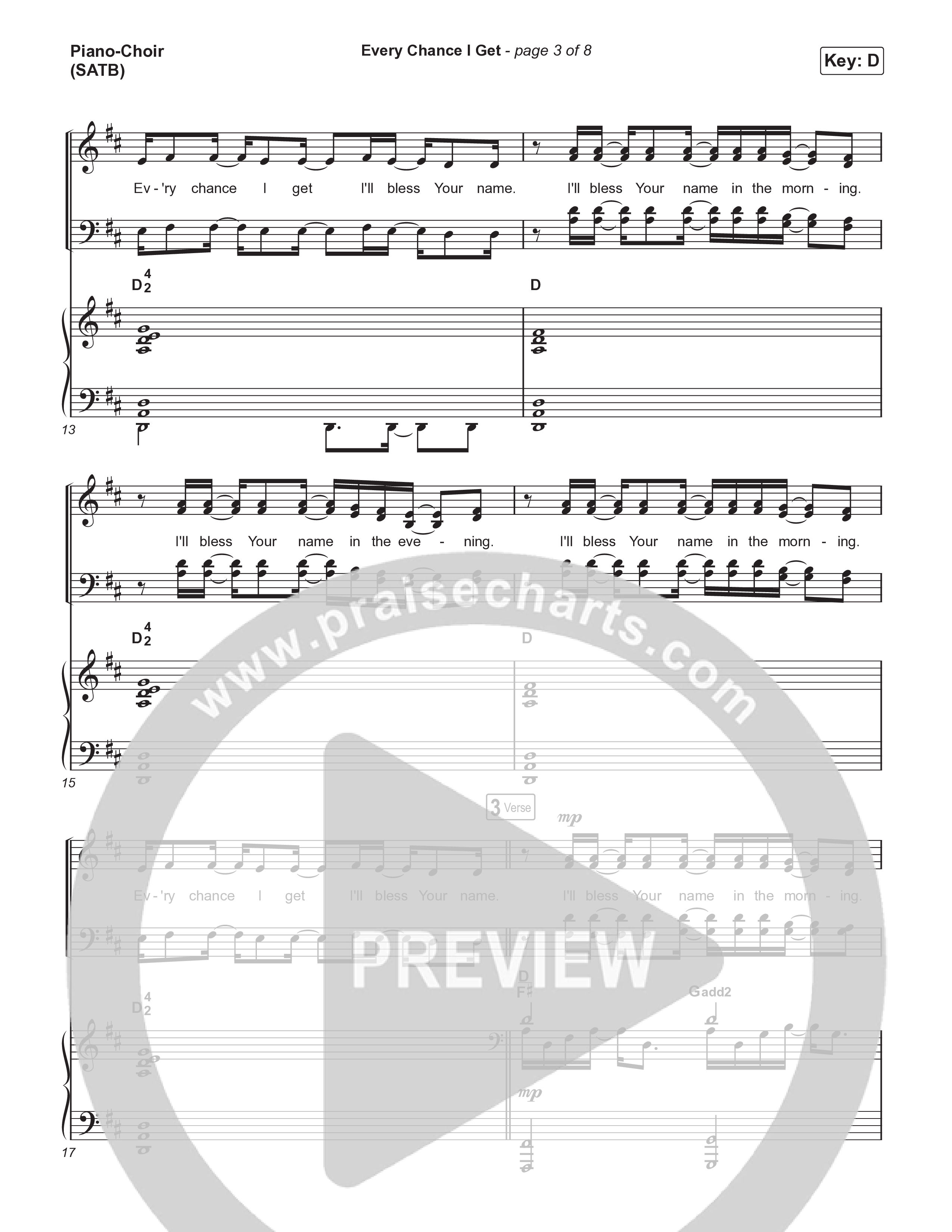 Every Chance I Get Piano/Vocal (SATB) (Brooke Ligertwood)
