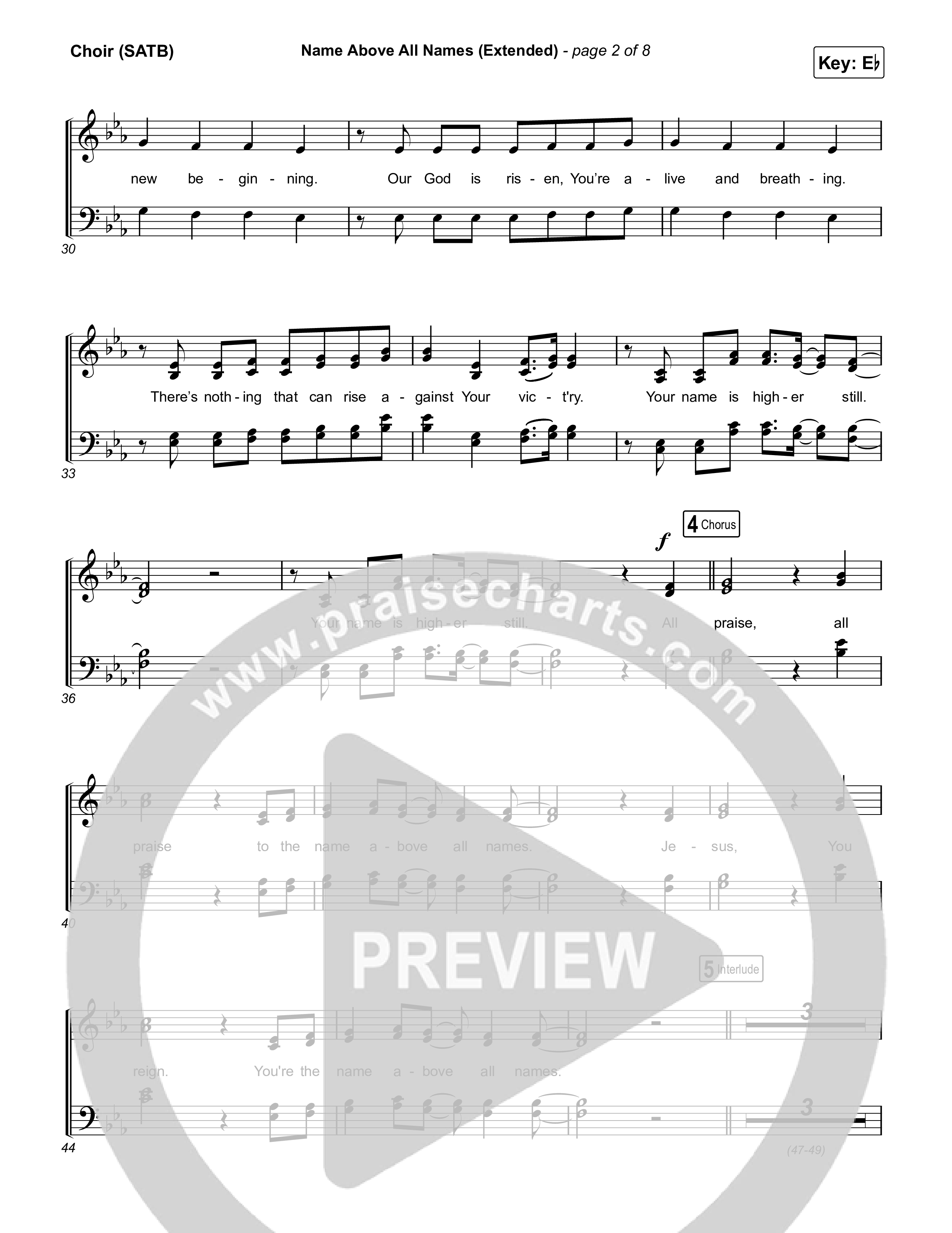 Name Above All Names (Extended) Choir Sheet (SATB) (Charity Gayle)
