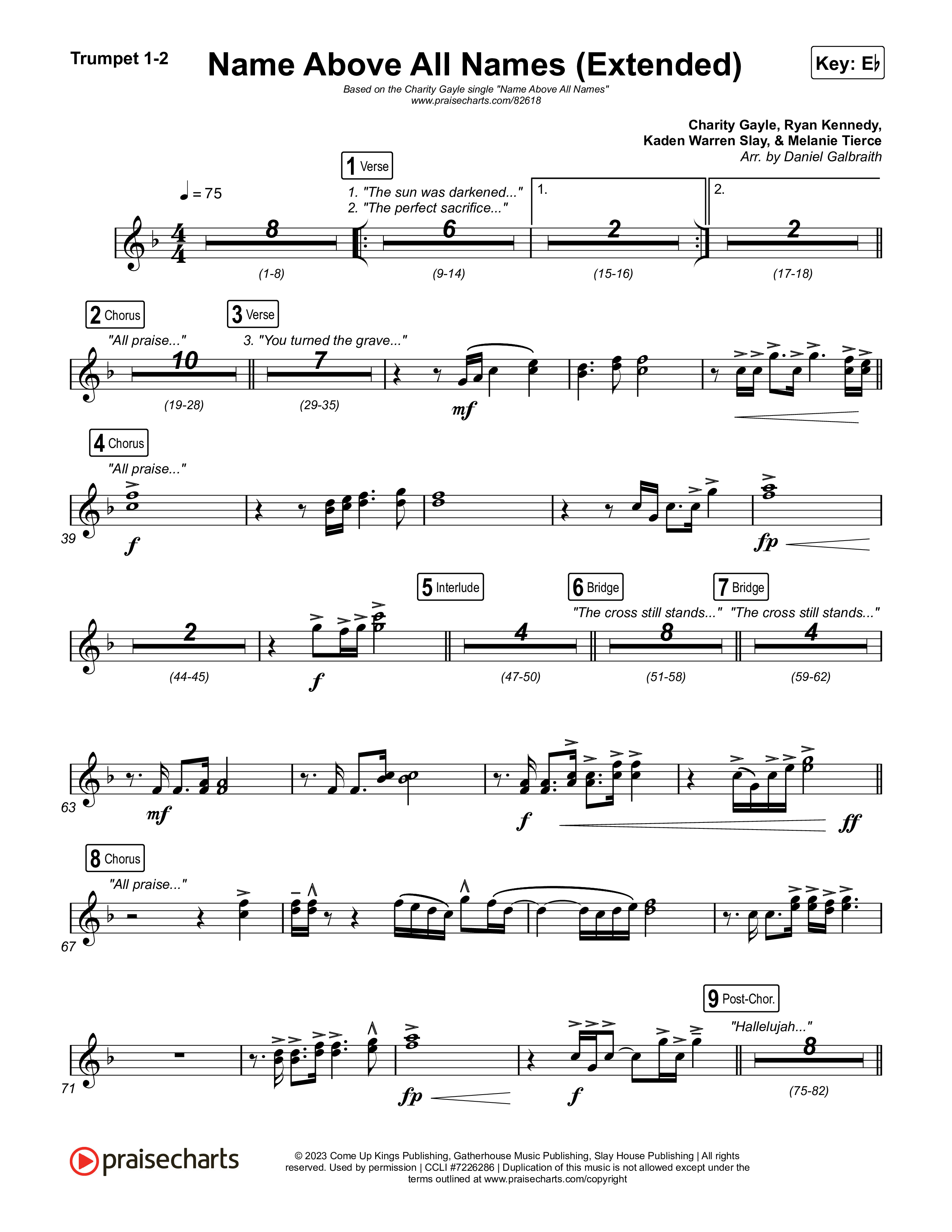 Name Above All Names (Extended) Trumpet 1,2 (Charity Gayle)