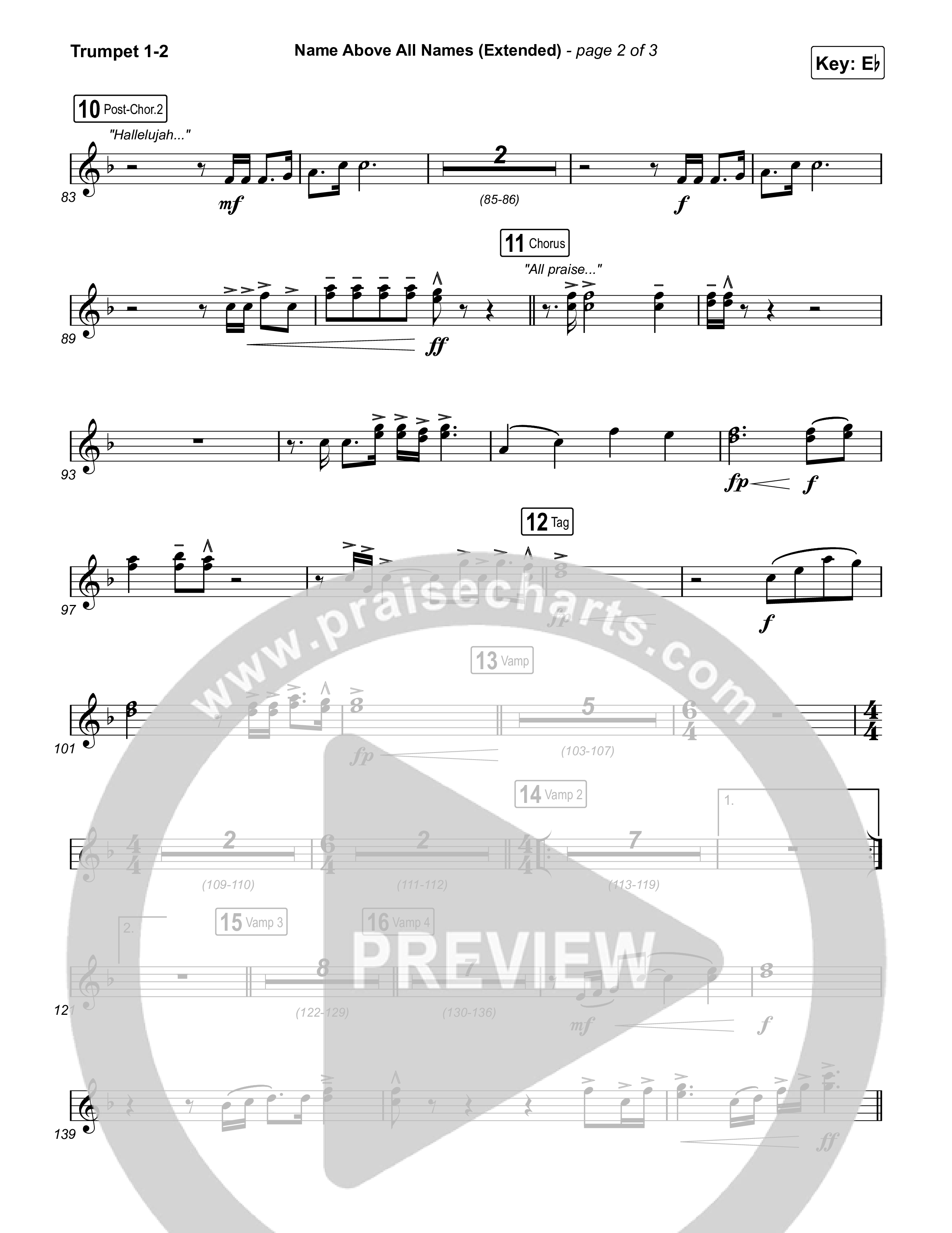 Name Above All Names (Extended) Trumpet 1,2 (Charity Gayle)