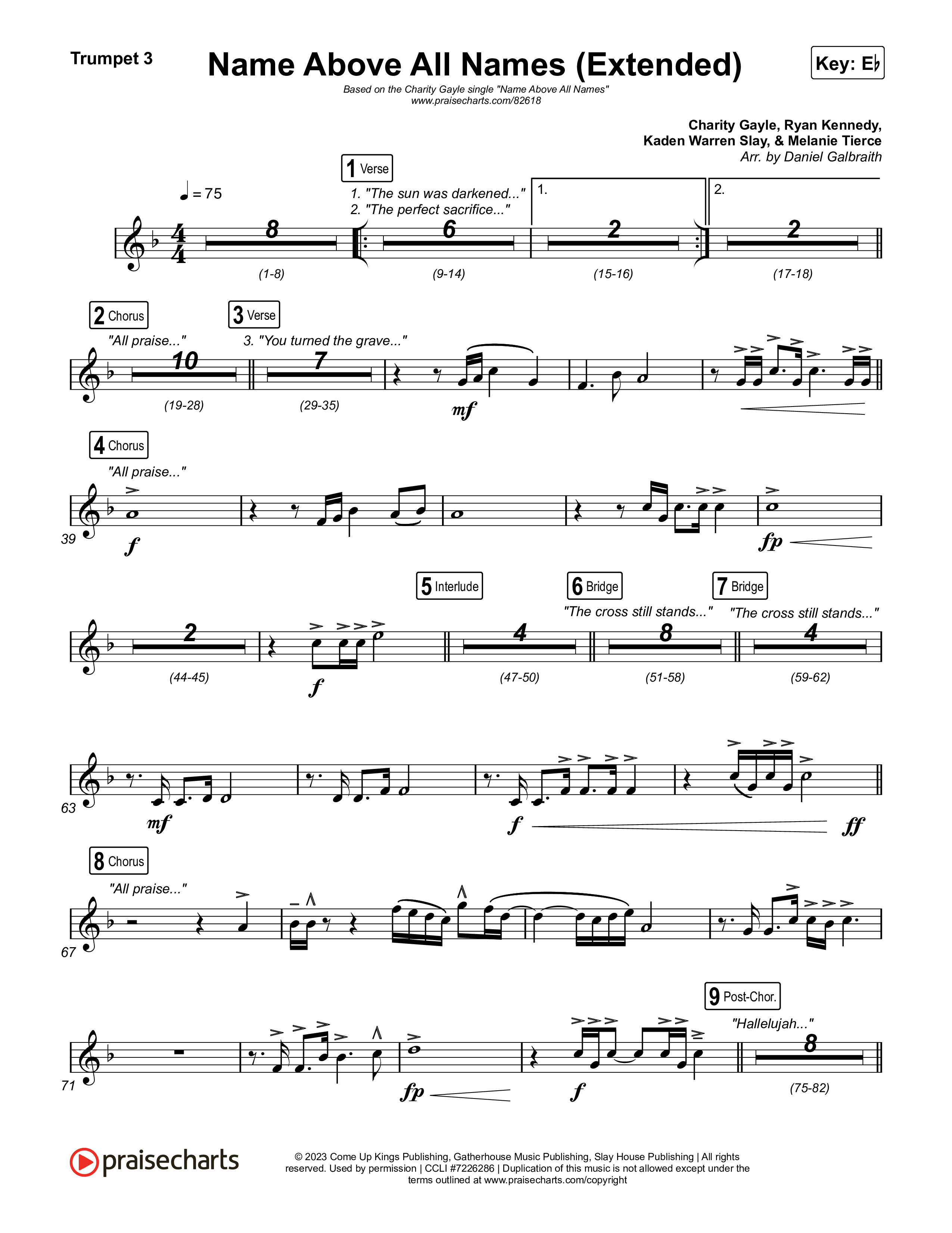 Name Above All Names (Extended) Trumpet 3 (Charity Gayle)