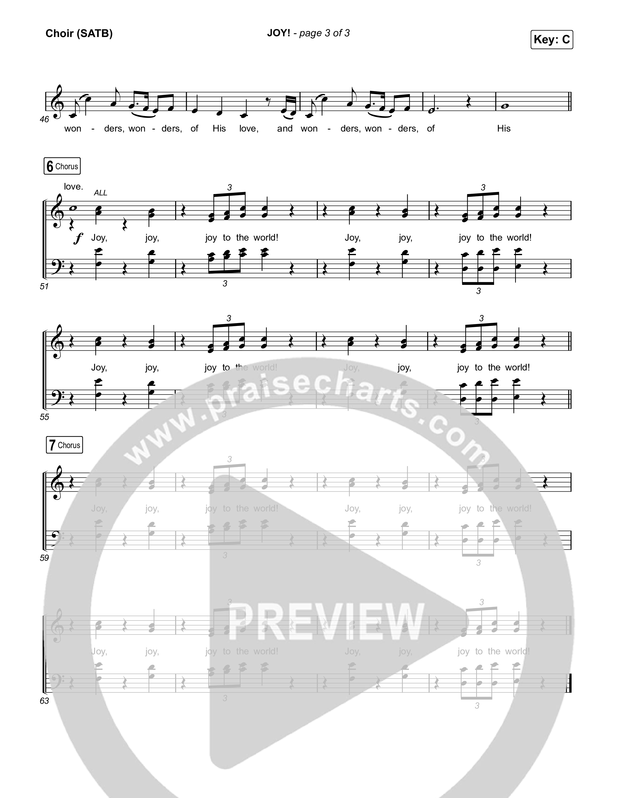 JOY! Choir Sheet (SATB) (ELEVATION RHYTHM / Elevation Worship)