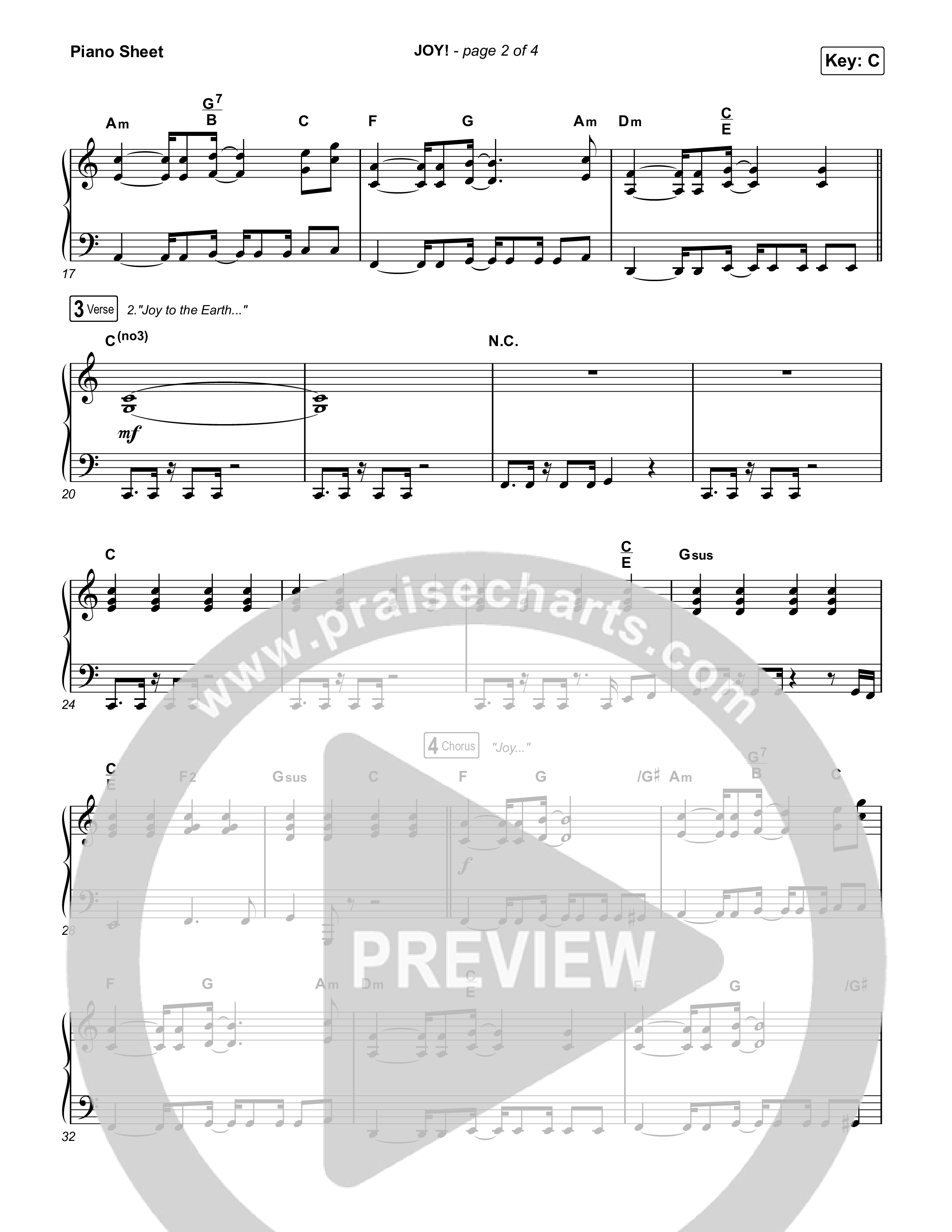 JOY! Piano Sheet (ELEVATION RHYTHM / Elevation Worship)