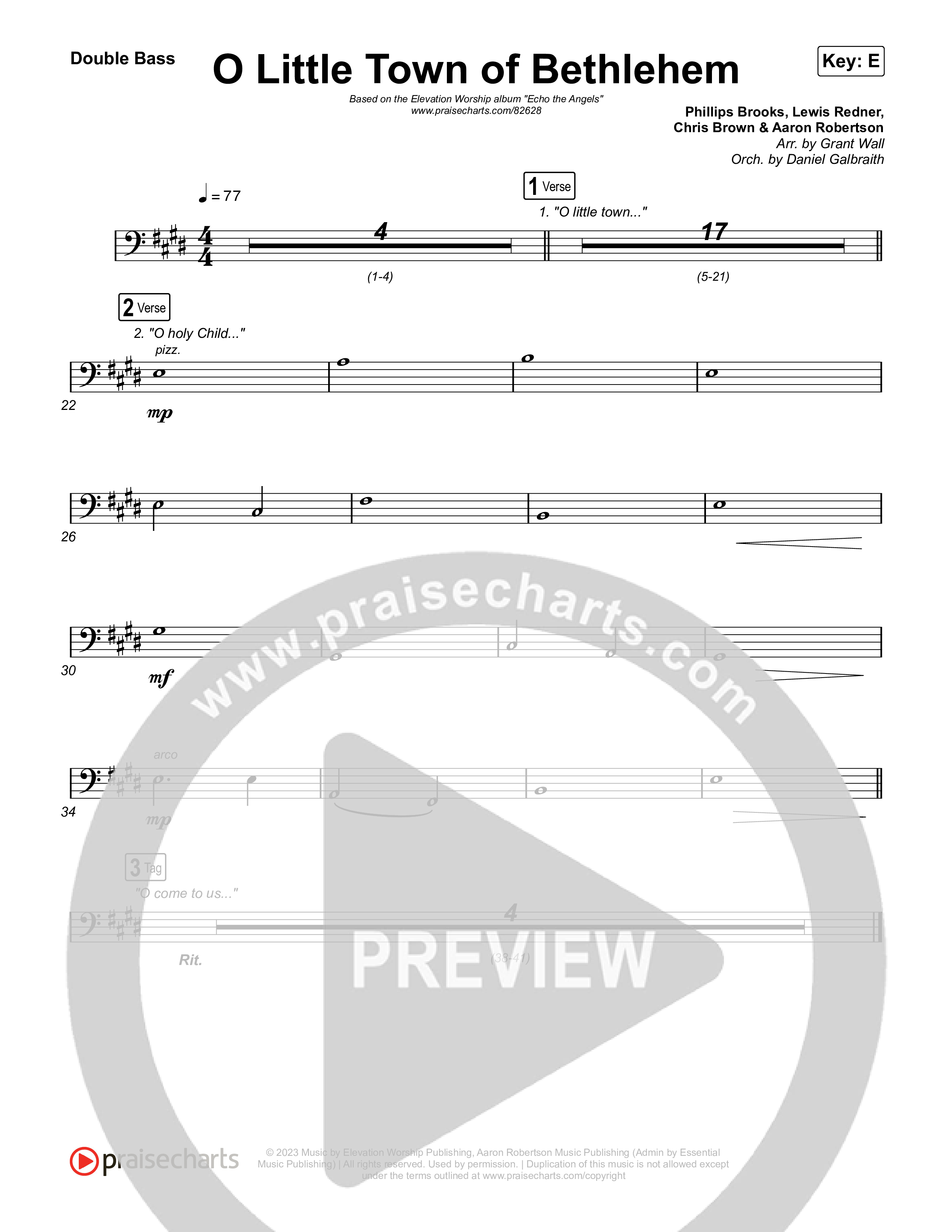 O Little Town of Bethlehem String Bass (Elevation Worship / Jonsal Barrientes)