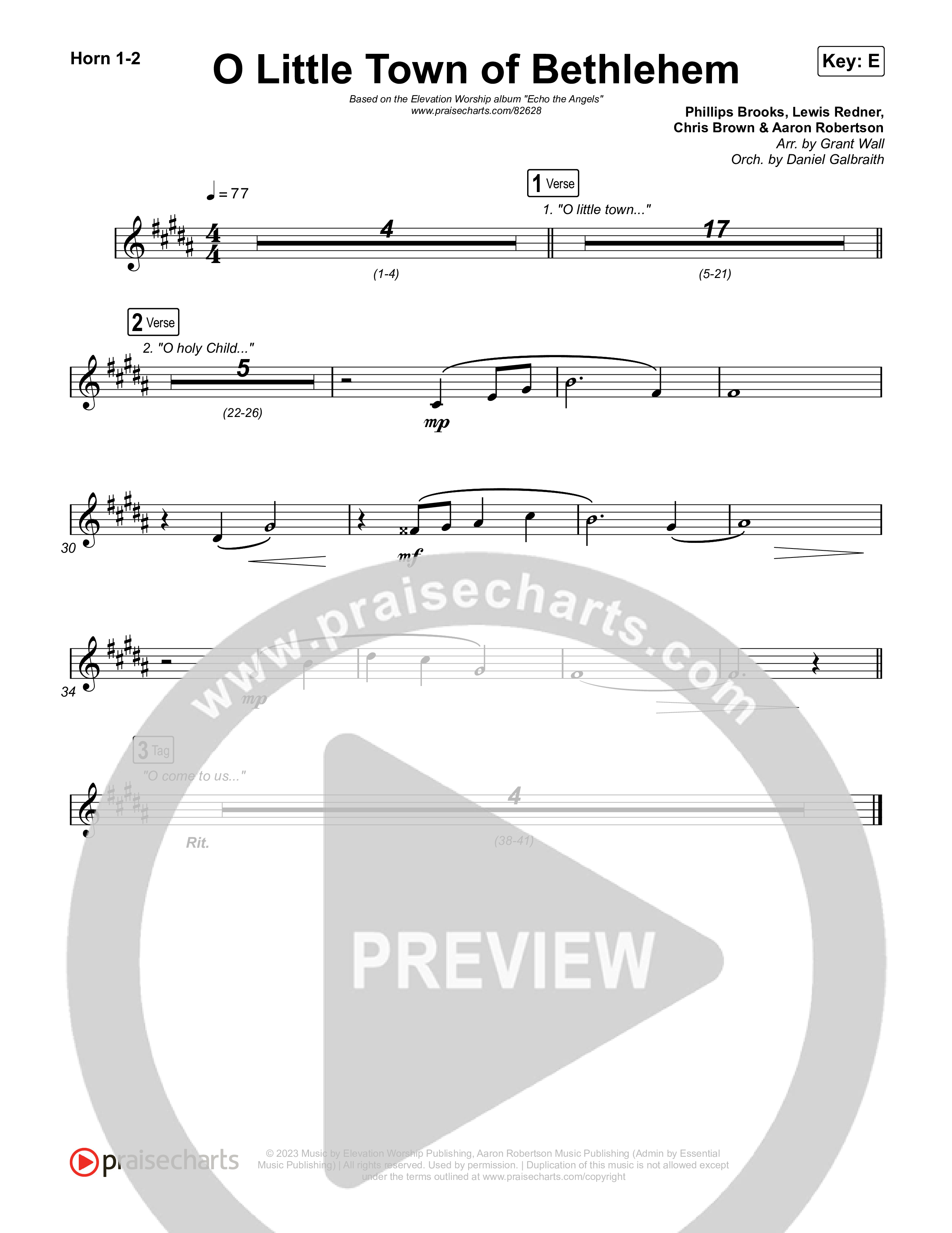 O Little Town of Bethlehem French Horn 1,2 (Elevation Worship / Jonsal Barrientes)