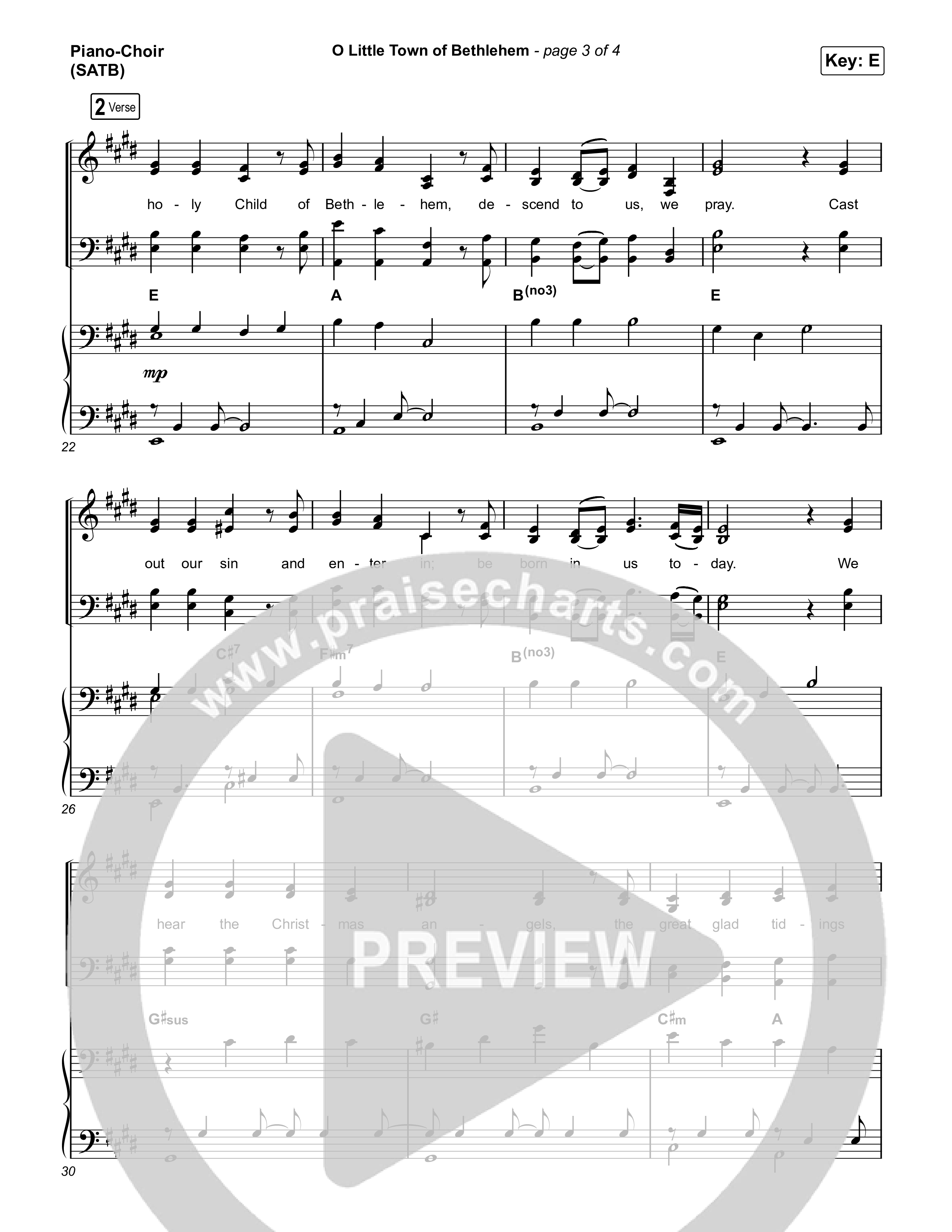 O Little Town of Bethlehem Piano/Vocal (SATB) (Elevation Worship / Jonsal Barrientes)