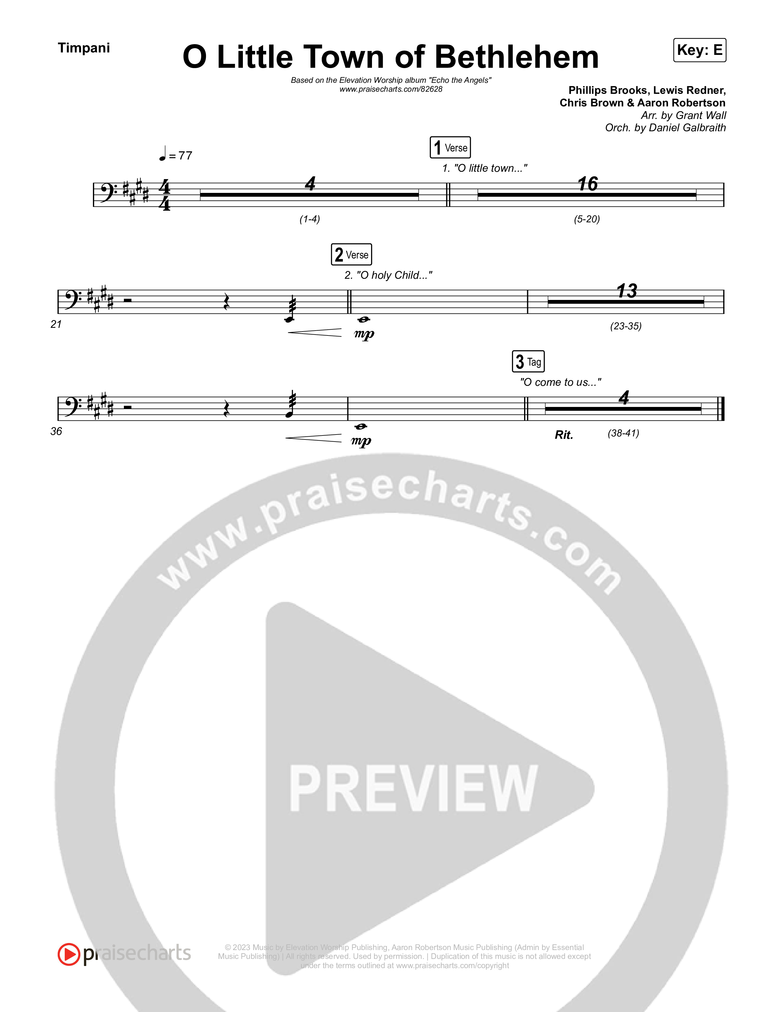 O Little Town of Bethlehem Timpani (Elevation Worship / Jonsal Barrientes)