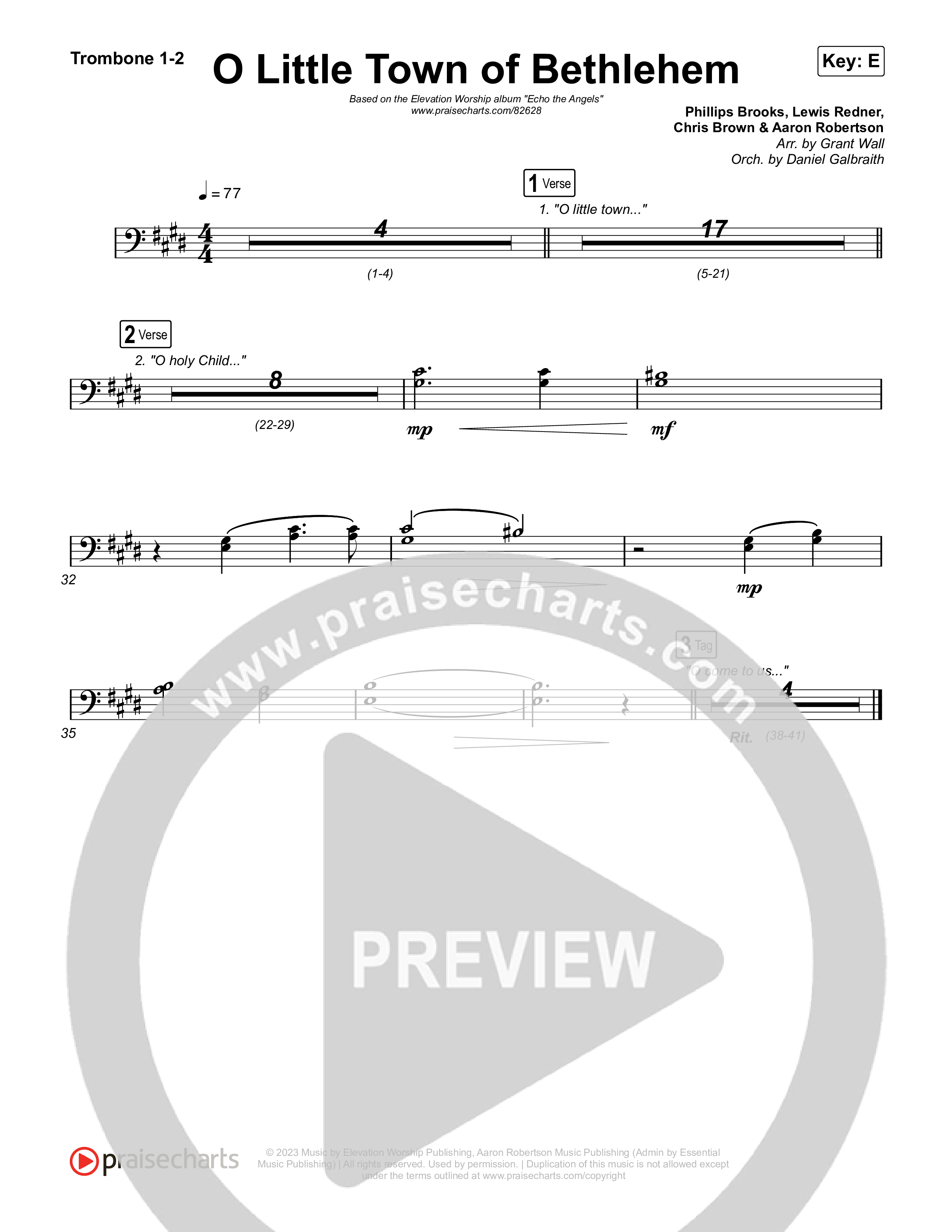 O Little Town of Bethlehem Trombone 1/2 (Elevation Worship / Jonsal Barrientes)