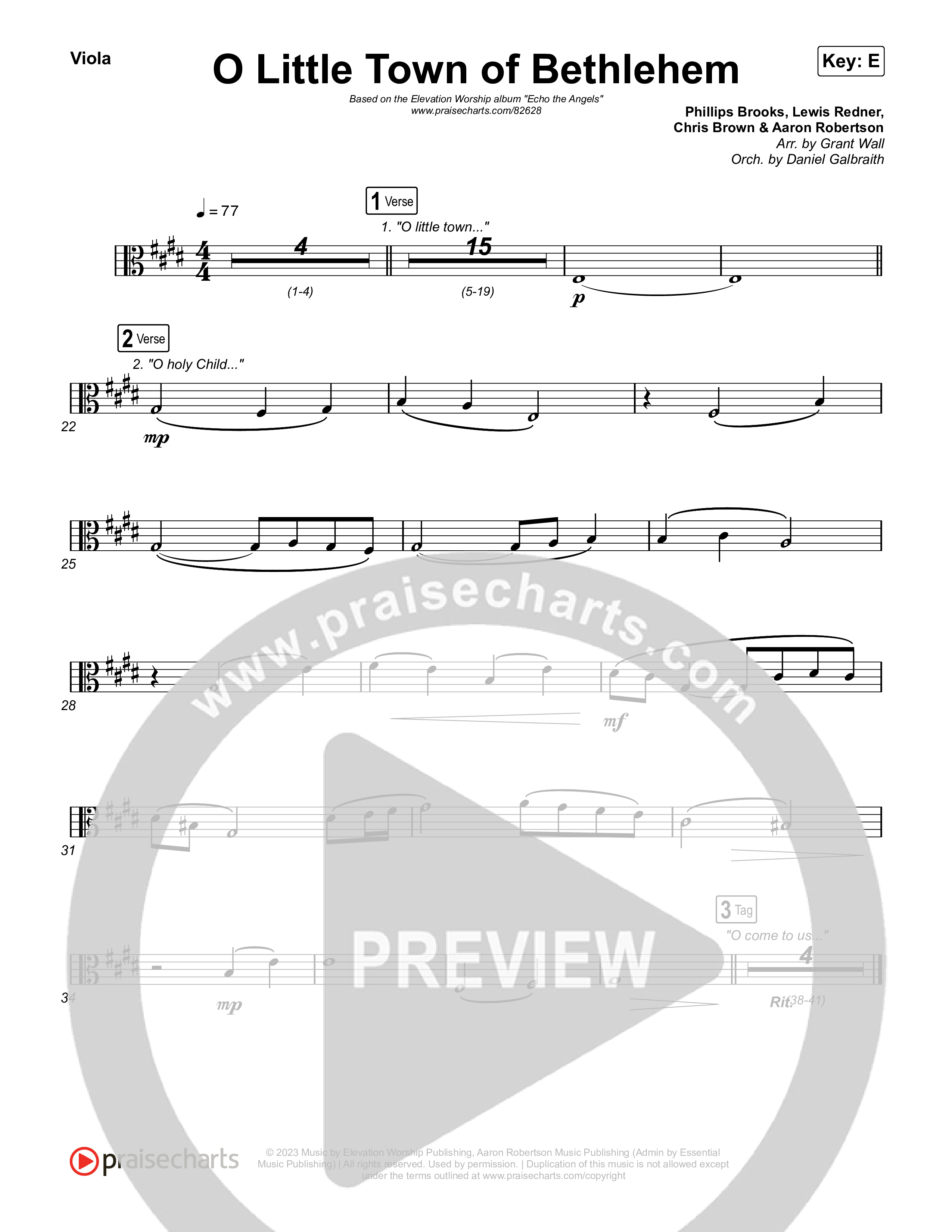 O Little Town of Bethlehem Viola (Elevation Worship / Jonsal Barrientes)