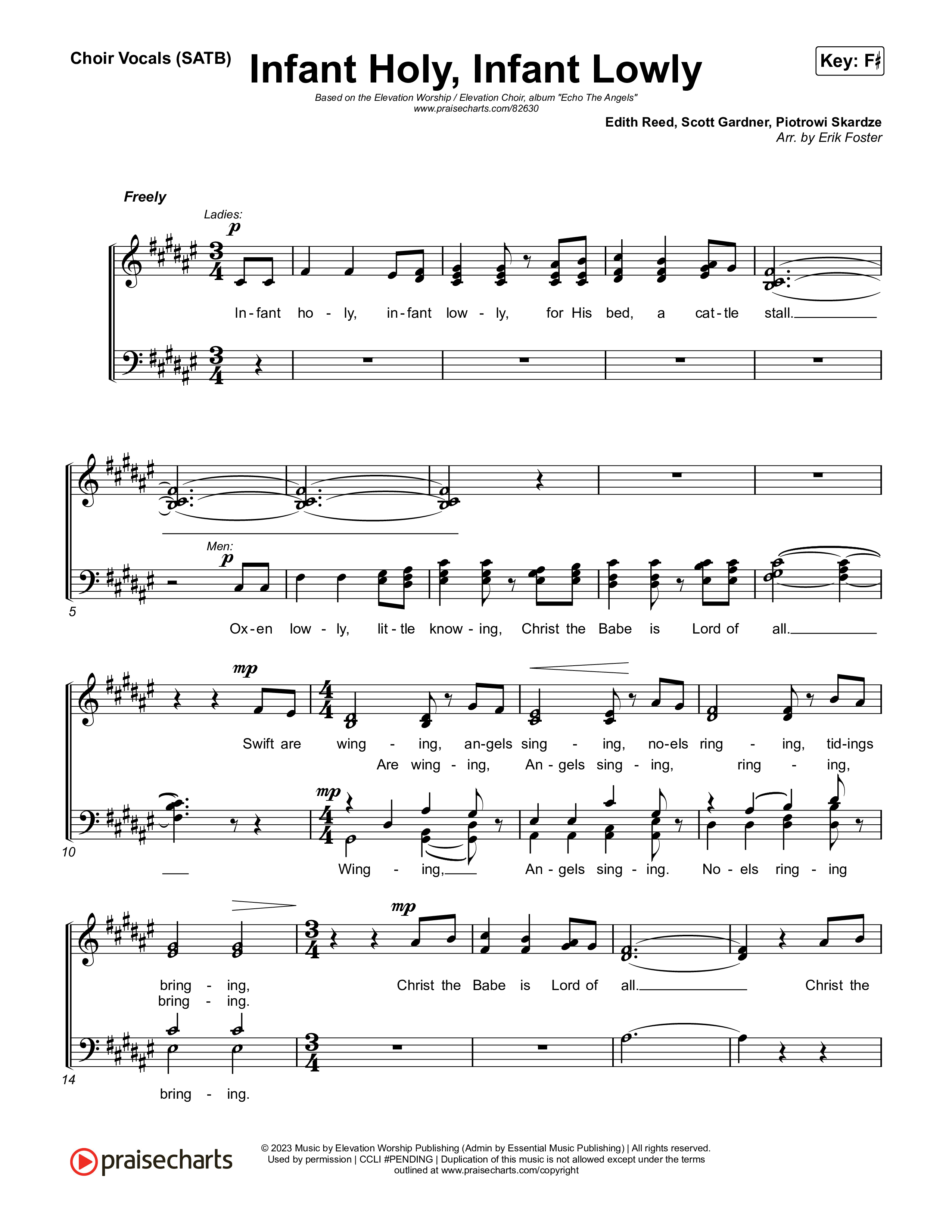 Infant Holy Infant Lowly (Acapella) Choir Vocals (Anthem SATB) (Elevation Worship / Elevation Choir)