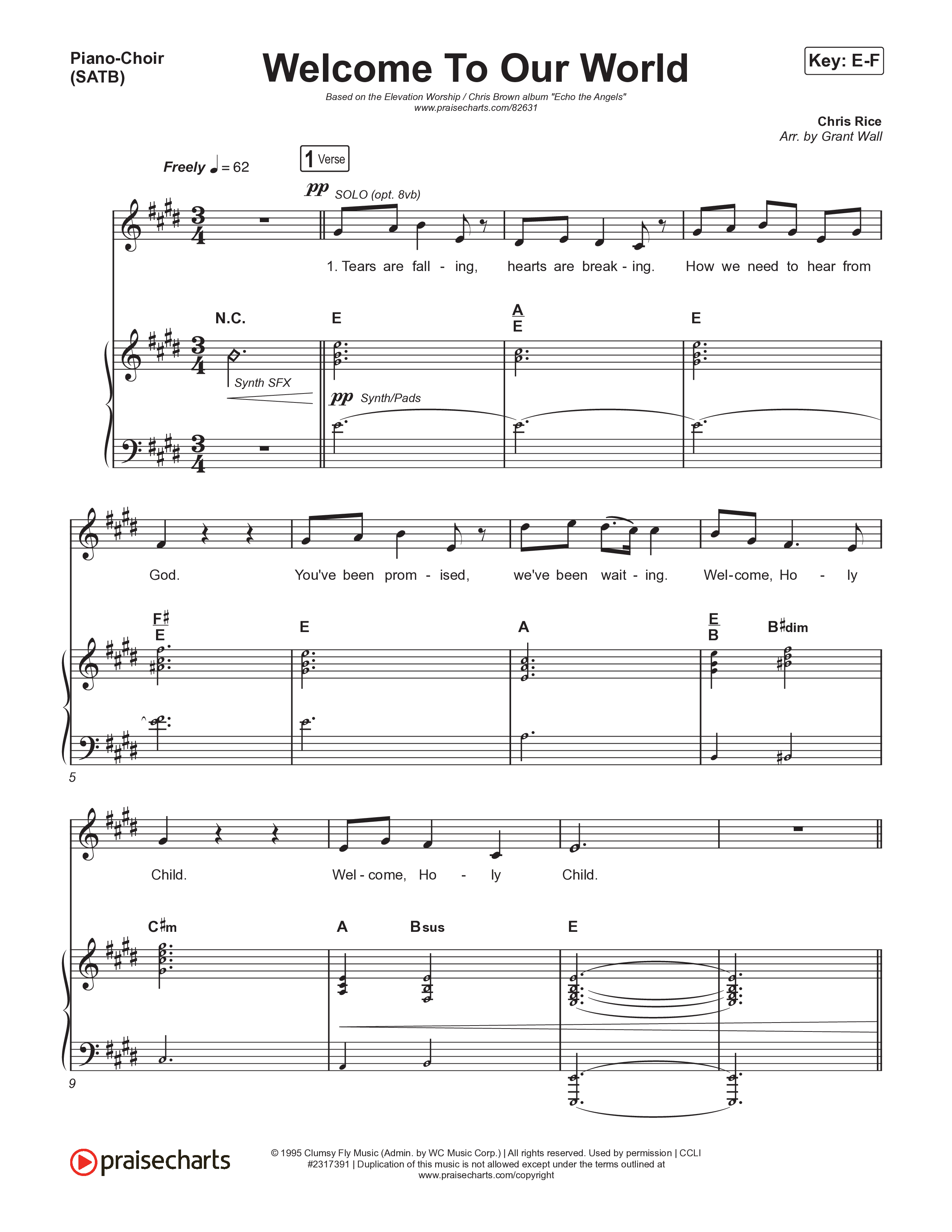 Welcome To Our World Piano/Vocal Pack (Elevation Worship / Chris Brown)