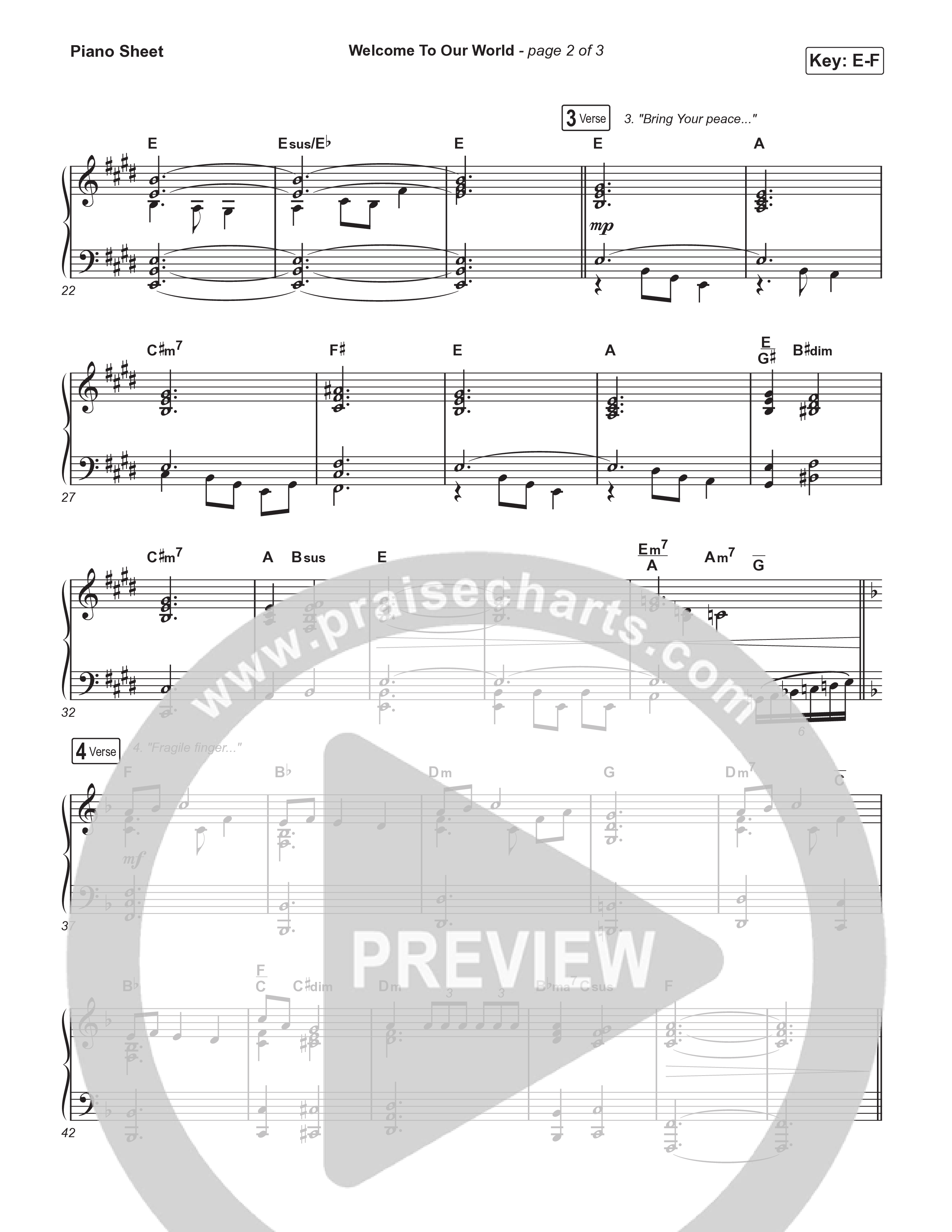 Welcome To Our World Piano Sheet (Elevation Worship / Chris Brown)