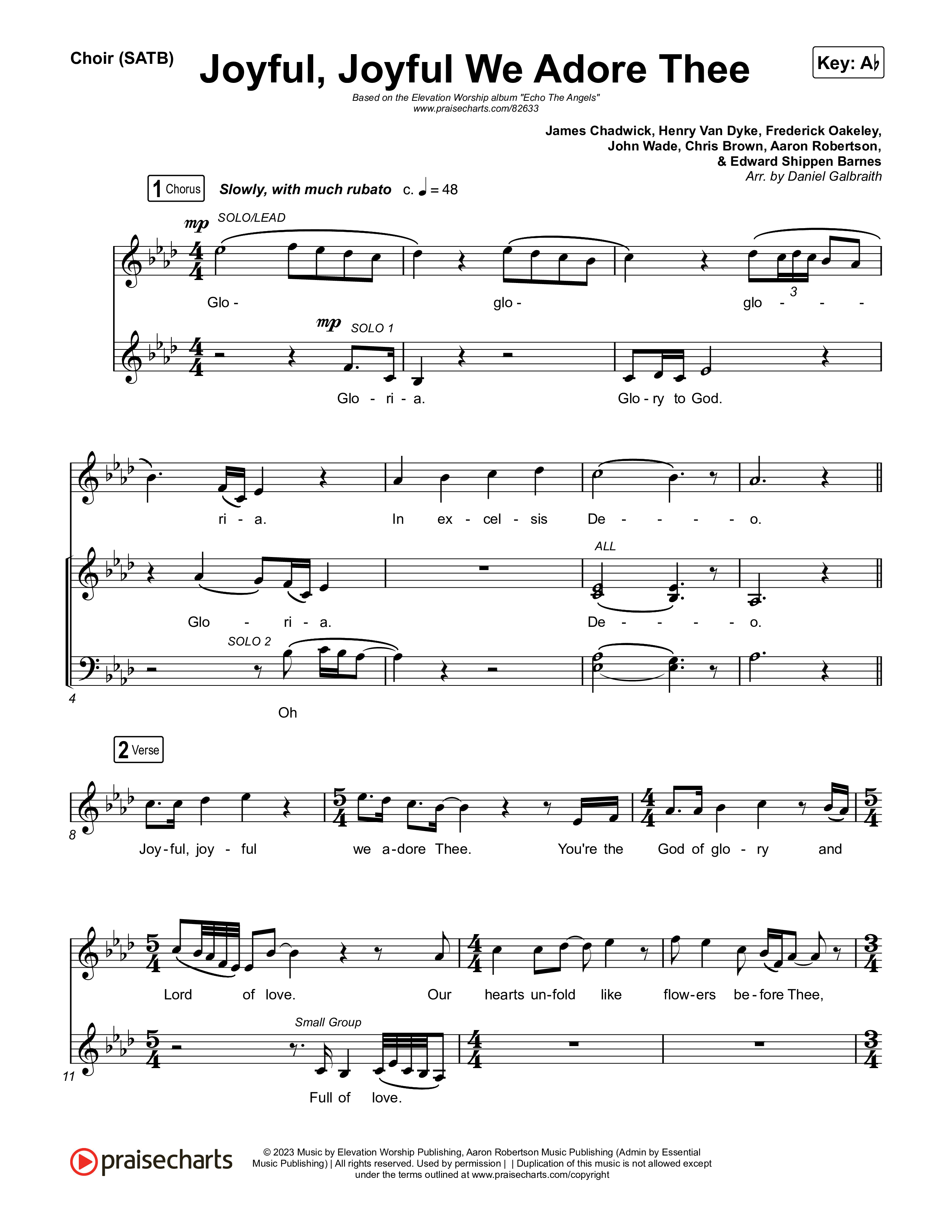 Joyful Joyful We Adore Thee Choir Sheet (SATB) (Elevation Worship / Isaiah Templeton)