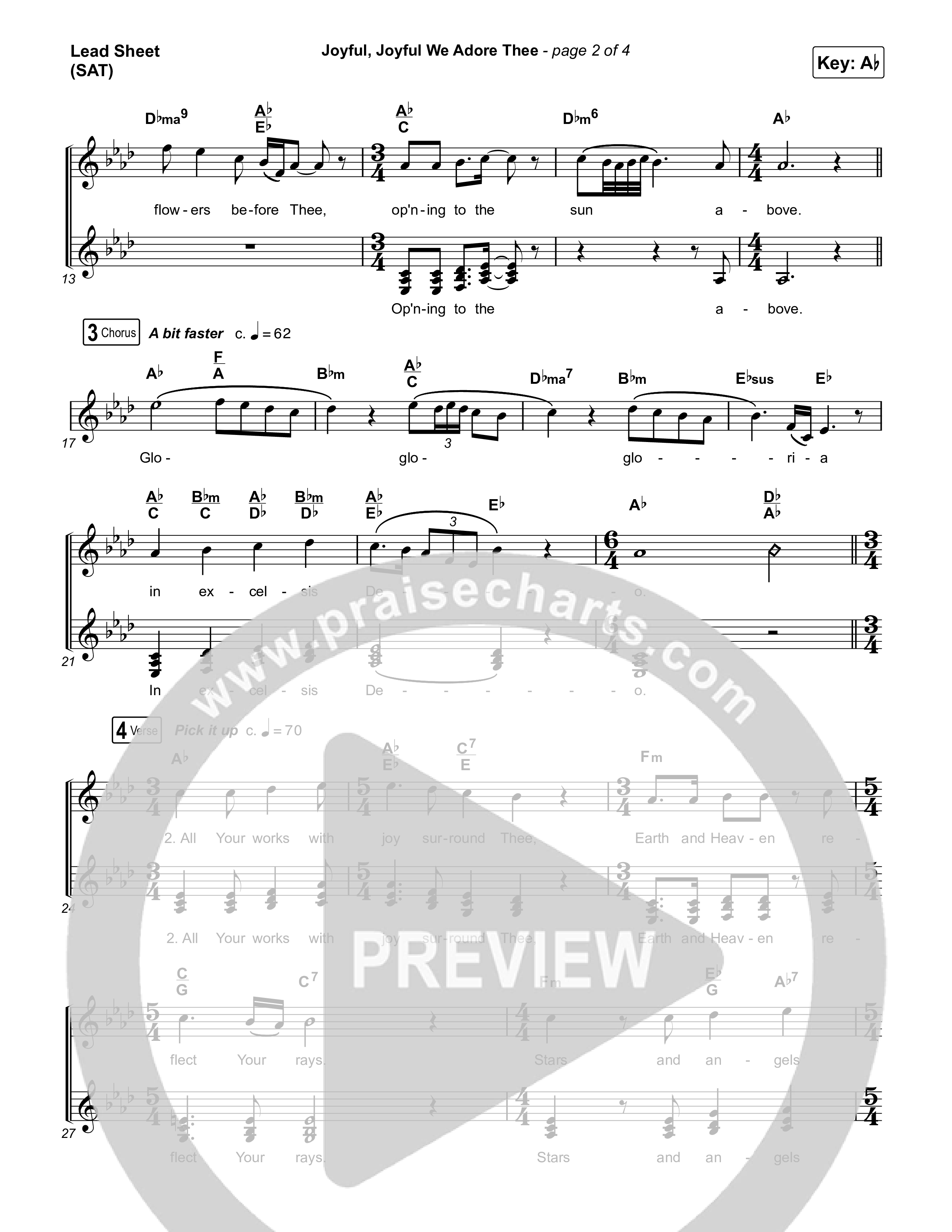 Joyful Joyful We Adore Thee Lead Sheet (SAT) (Elevation Worship / Isaiah Templeton)