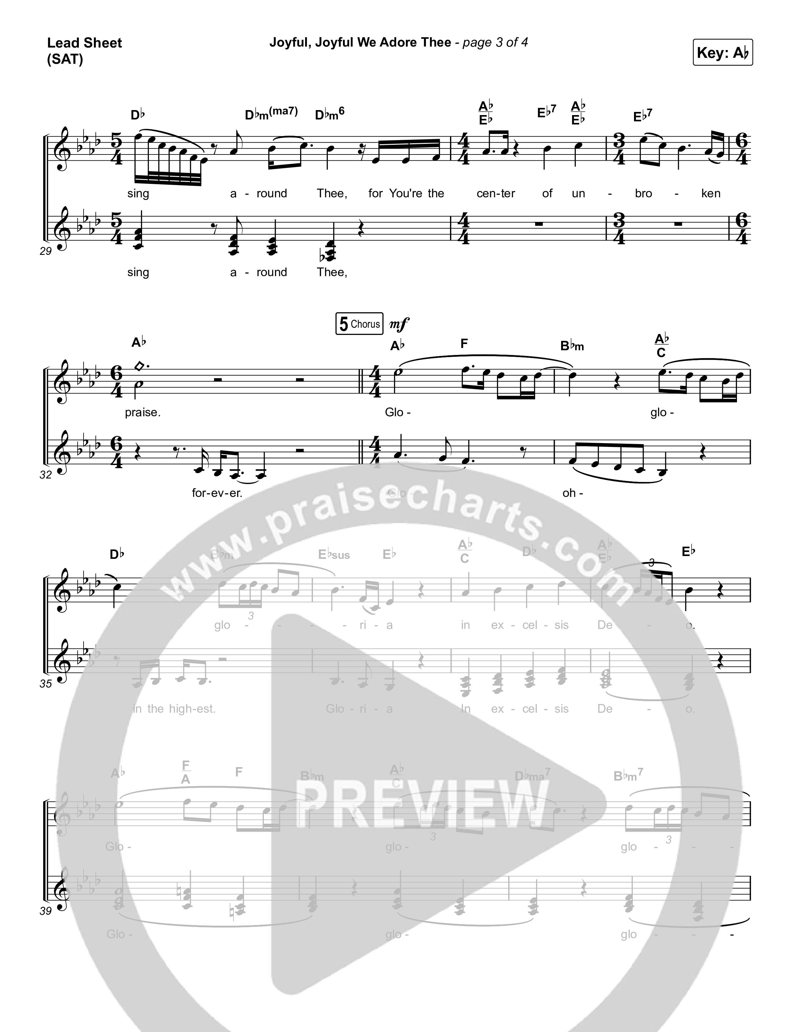 Joyful Joyful We Adore Thee Lead Sheet (SAT) (Elevation Worship / Isaiah Templeton)