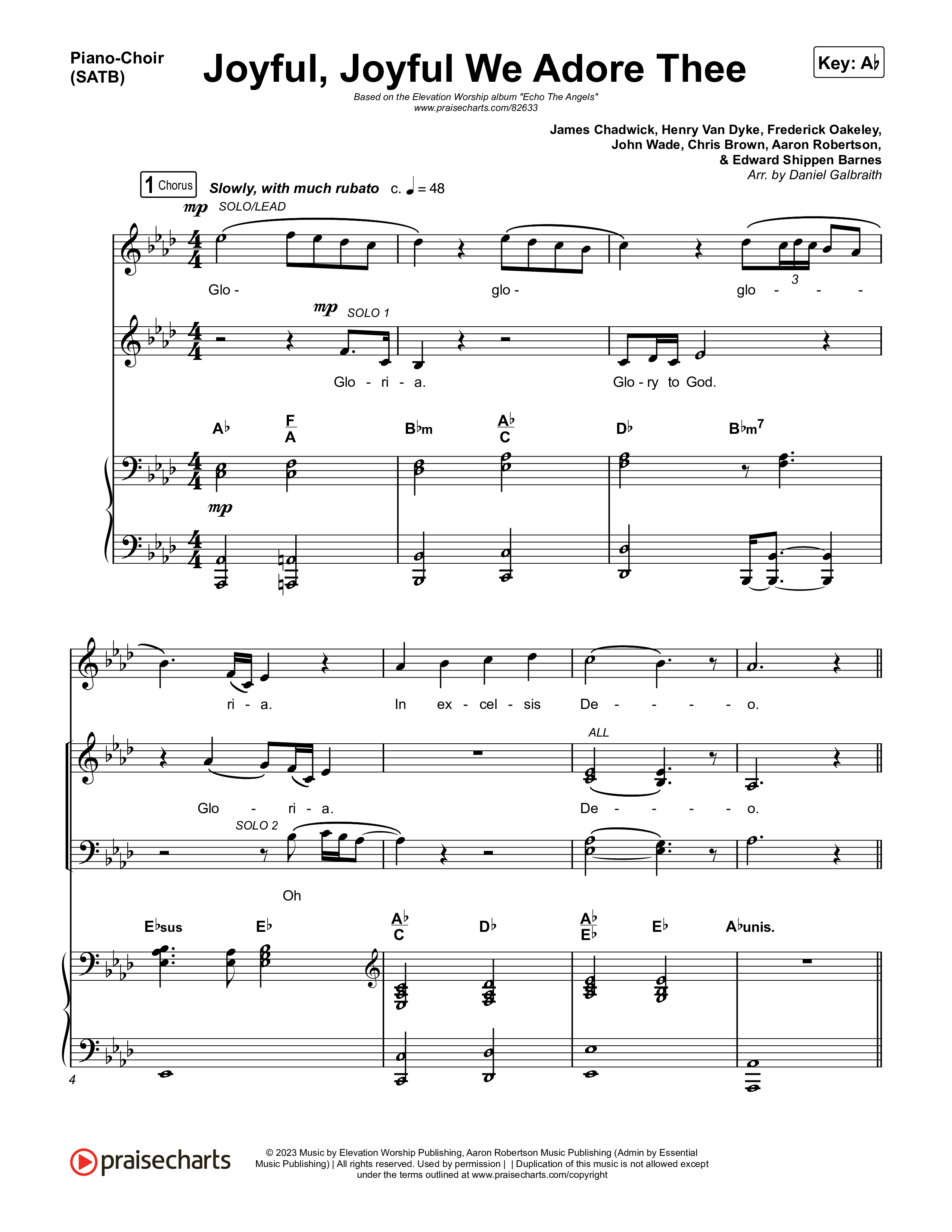 Joyful Joyful We Adore Thee Piano/Vocal Pack (Elevation Worship / Isaiah Templeton)