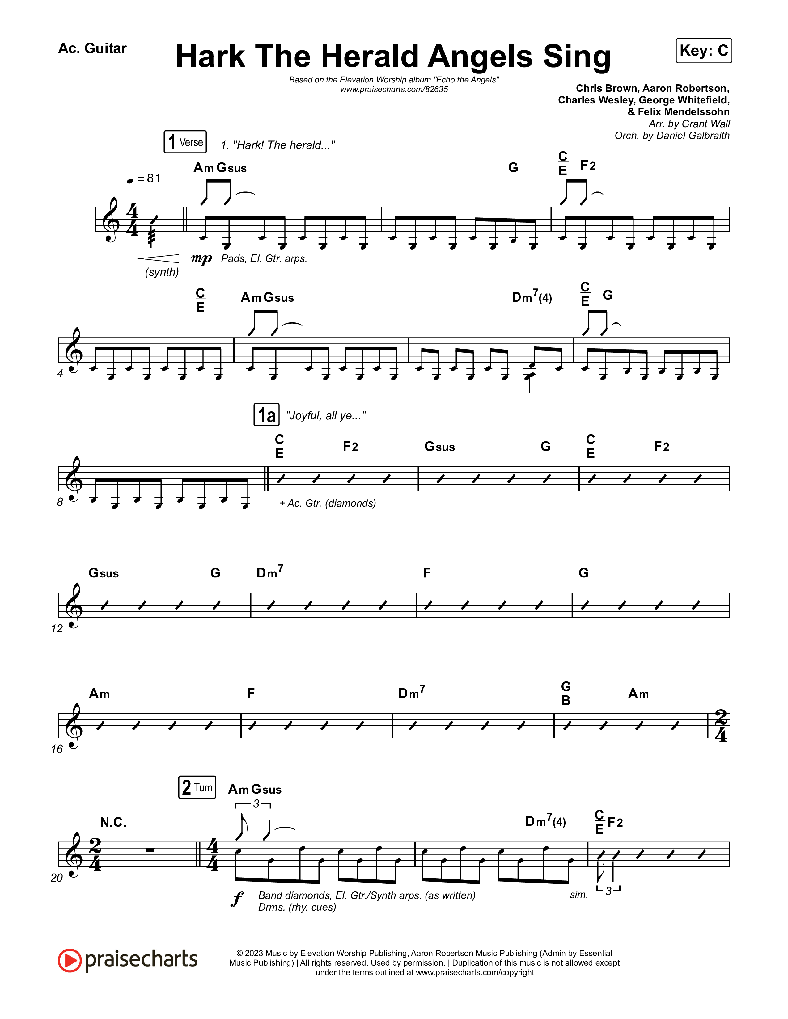 Hark The Herald Angels Sing Acoustic Guitar (Elevation Worship)