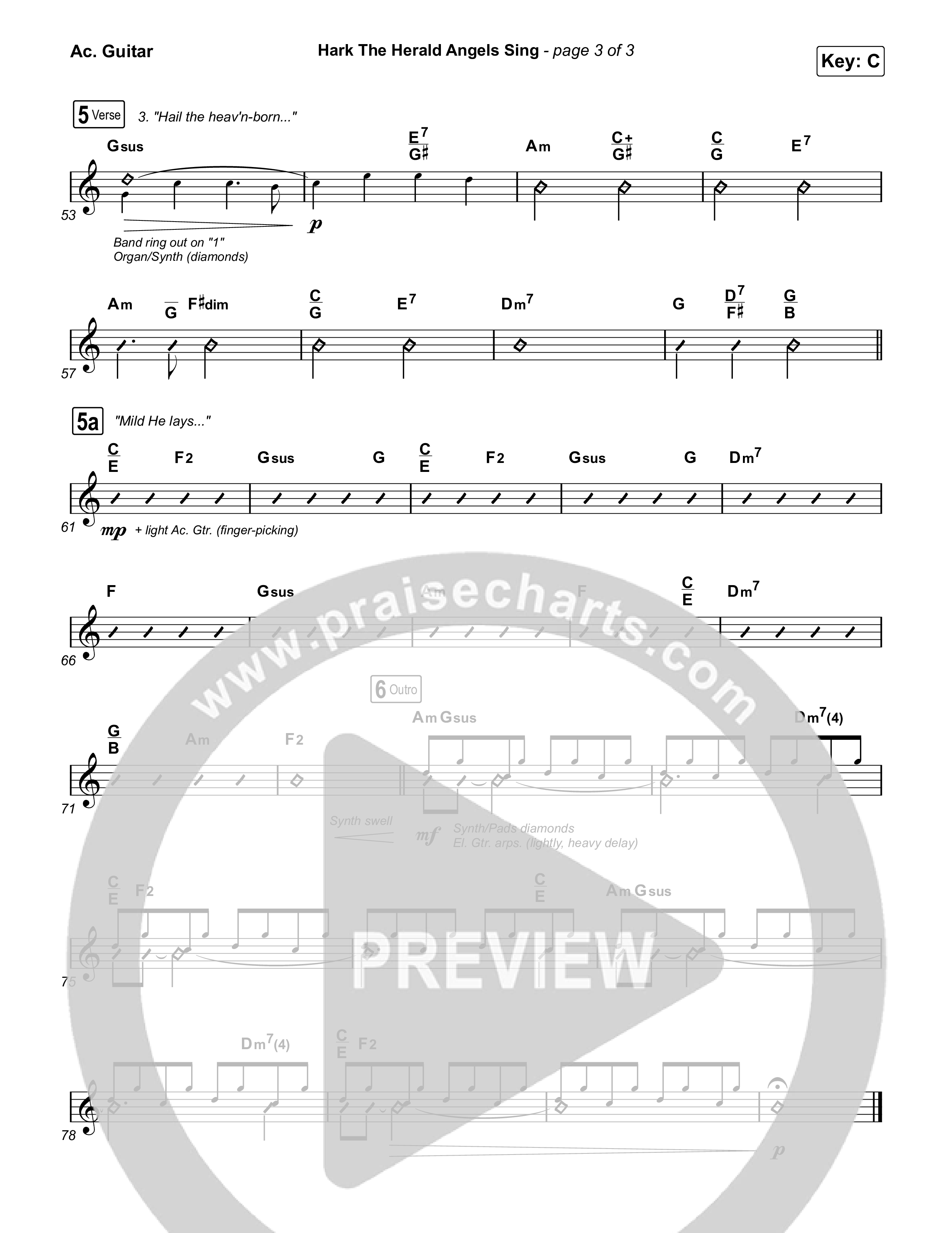 Hark The Herald Angels Sing Acoustic Guitar (Elevation Worship)