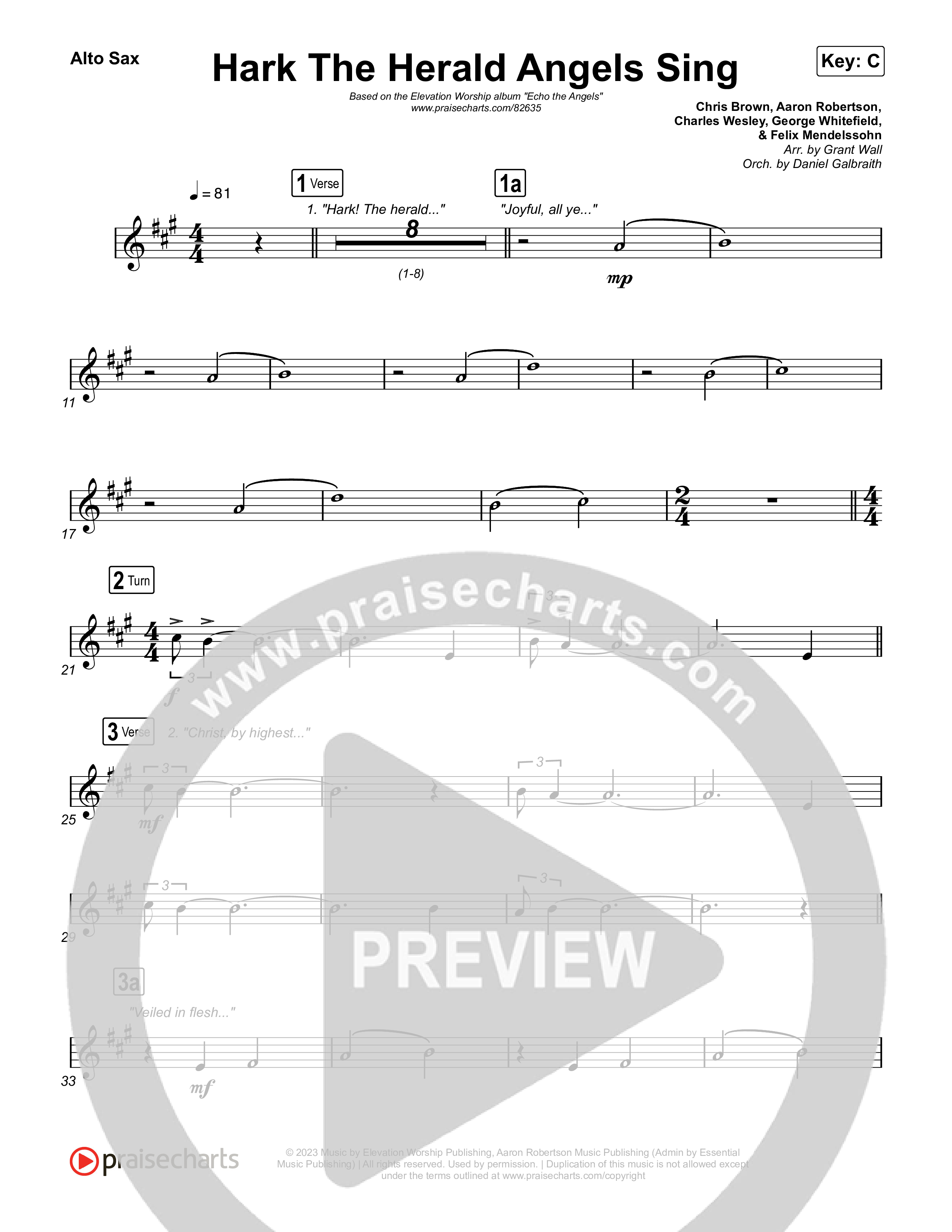 Hark The Herald Angels Sing Alto Sax (Elevation Worship)