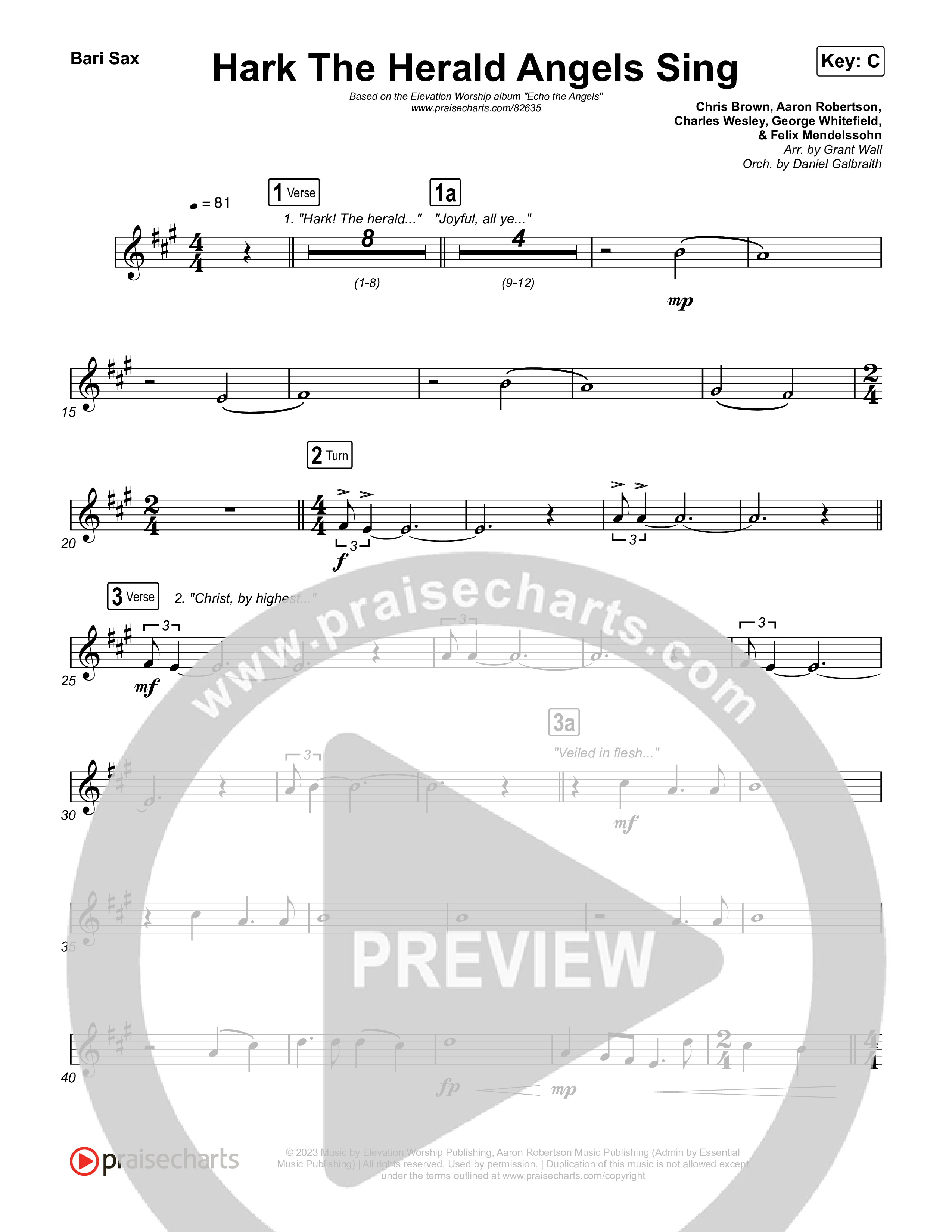 Hark The Herald Angels Sing Bari Sax (Elevation Worship)