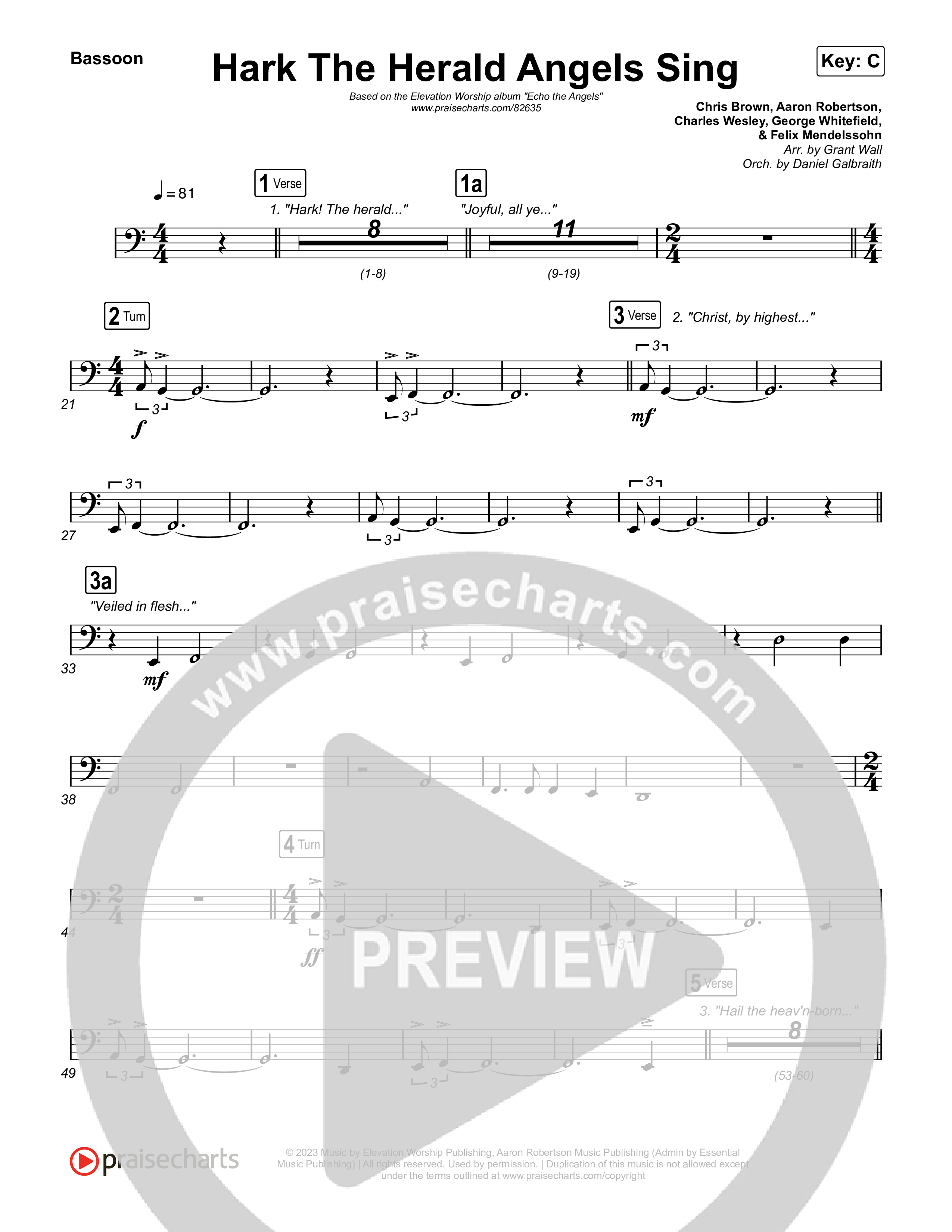 Hark The Herald Angels Sing Bassoon (Elevation Worship)