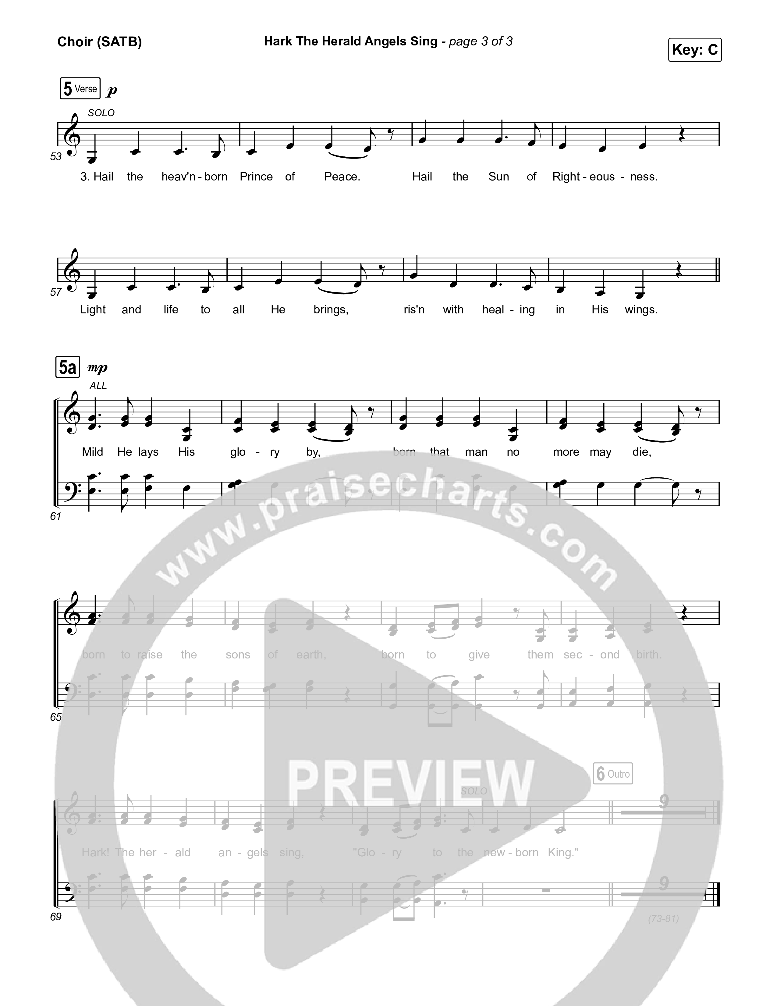 Hark The Herald Angels Sing Choir Sheet (SATB) (Elevation Worship)