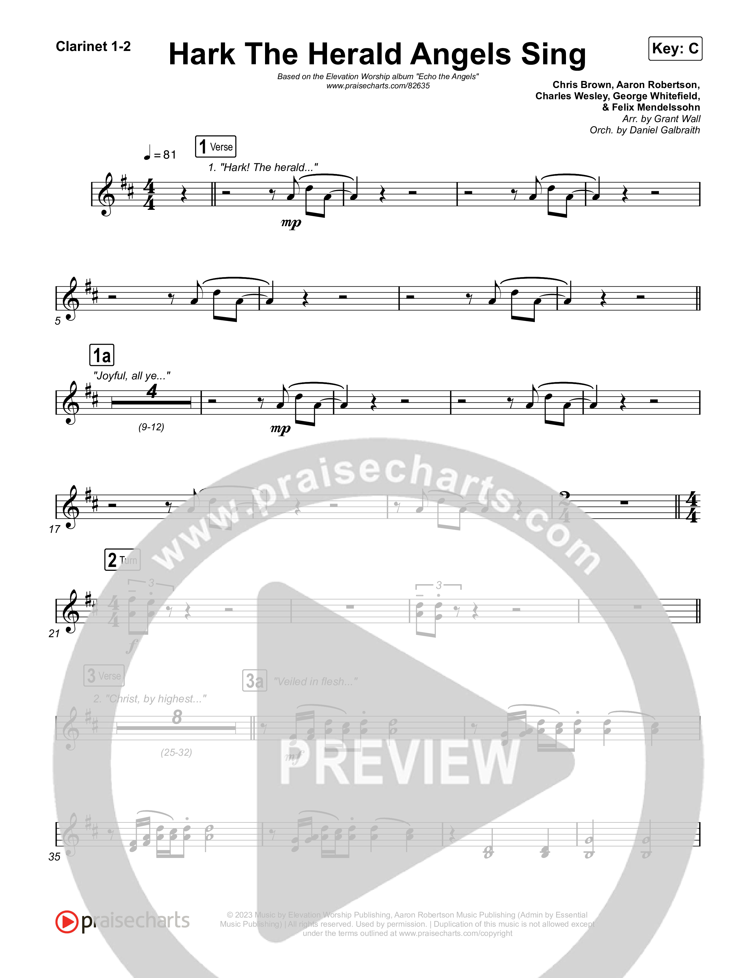 Hark The Herald Angels Sing Clarinet 1/2 (Elevation Worship)