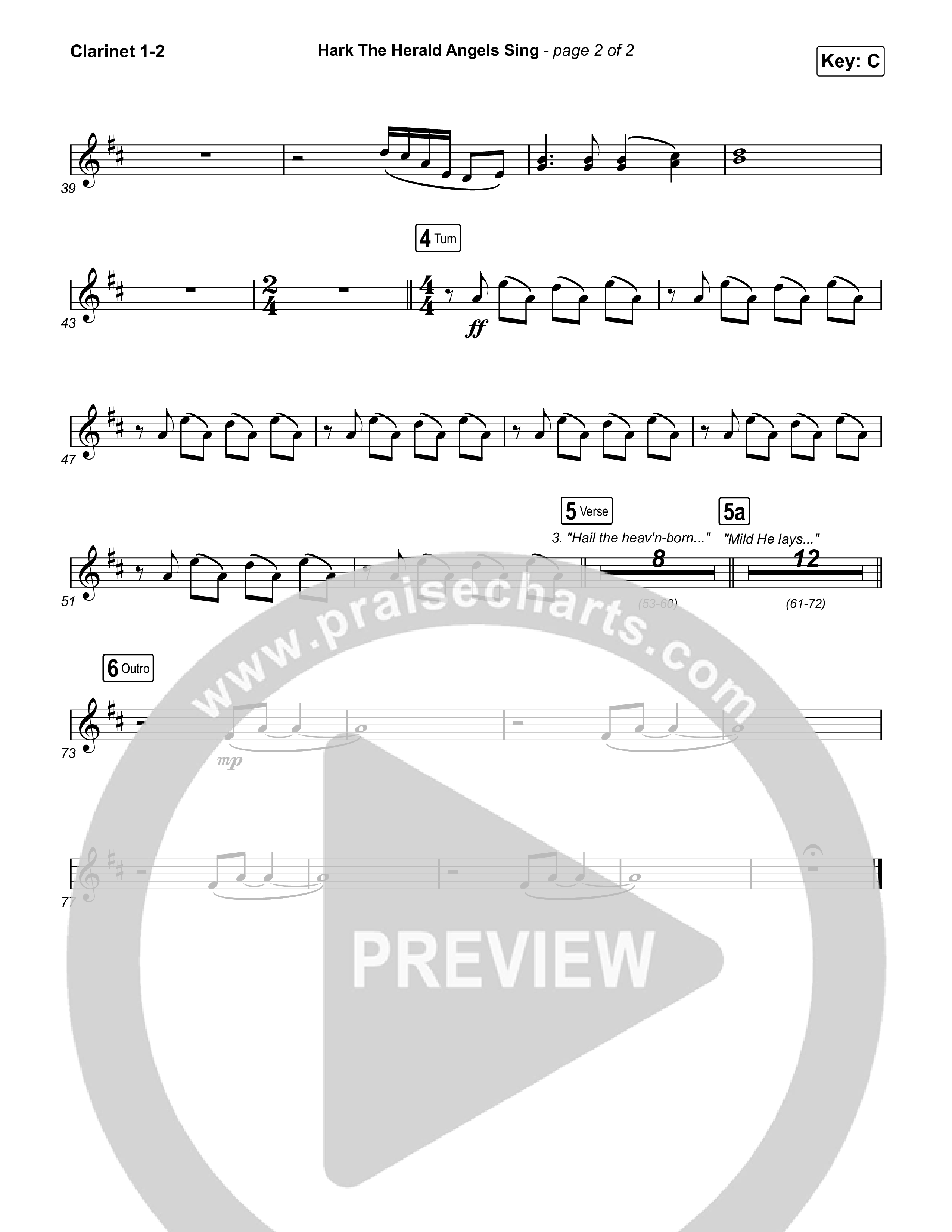 Hark The Herald Angels Sing Clarinet 1/2 (Elevation Worship)