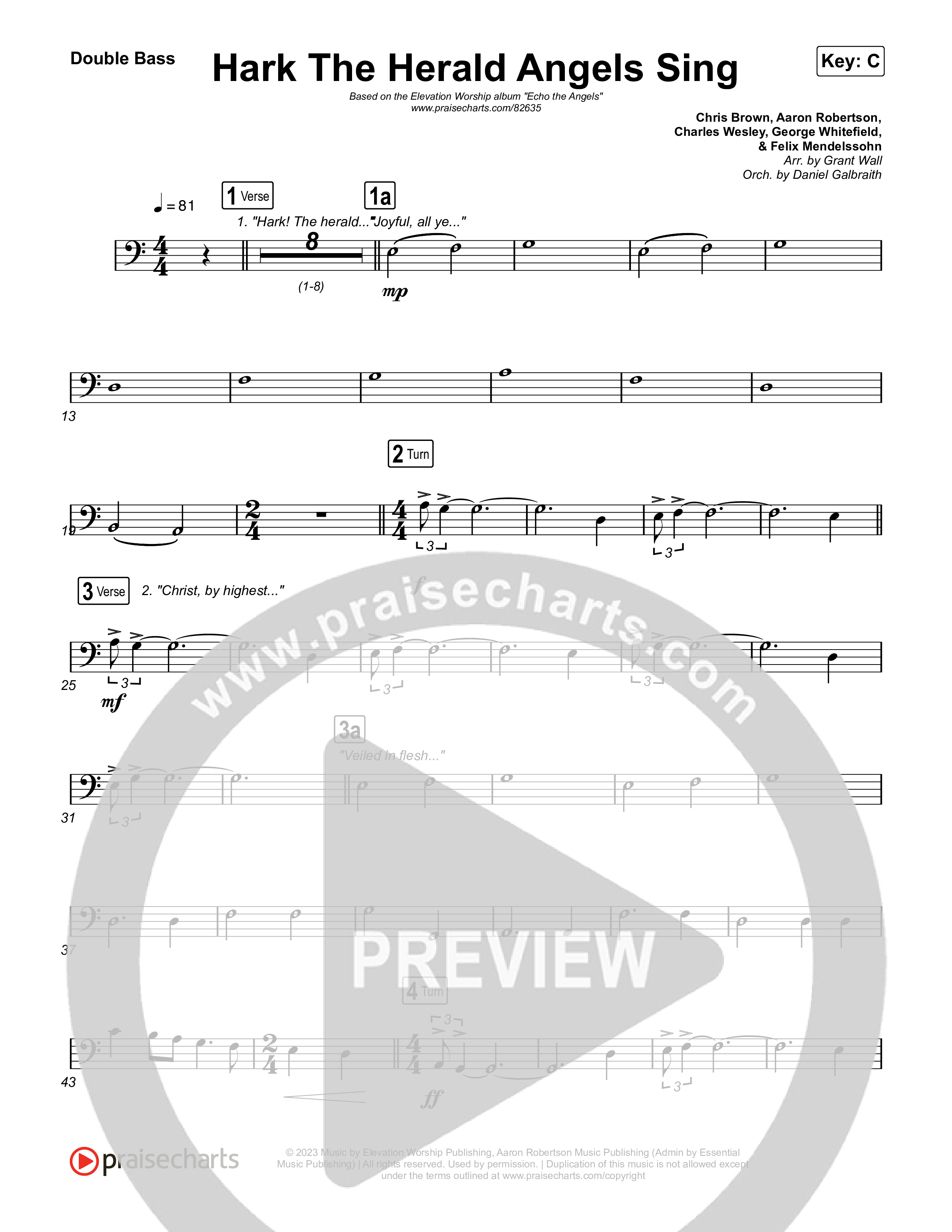 Hark The Herald Angels Sing String Bass (Elevation Worship)