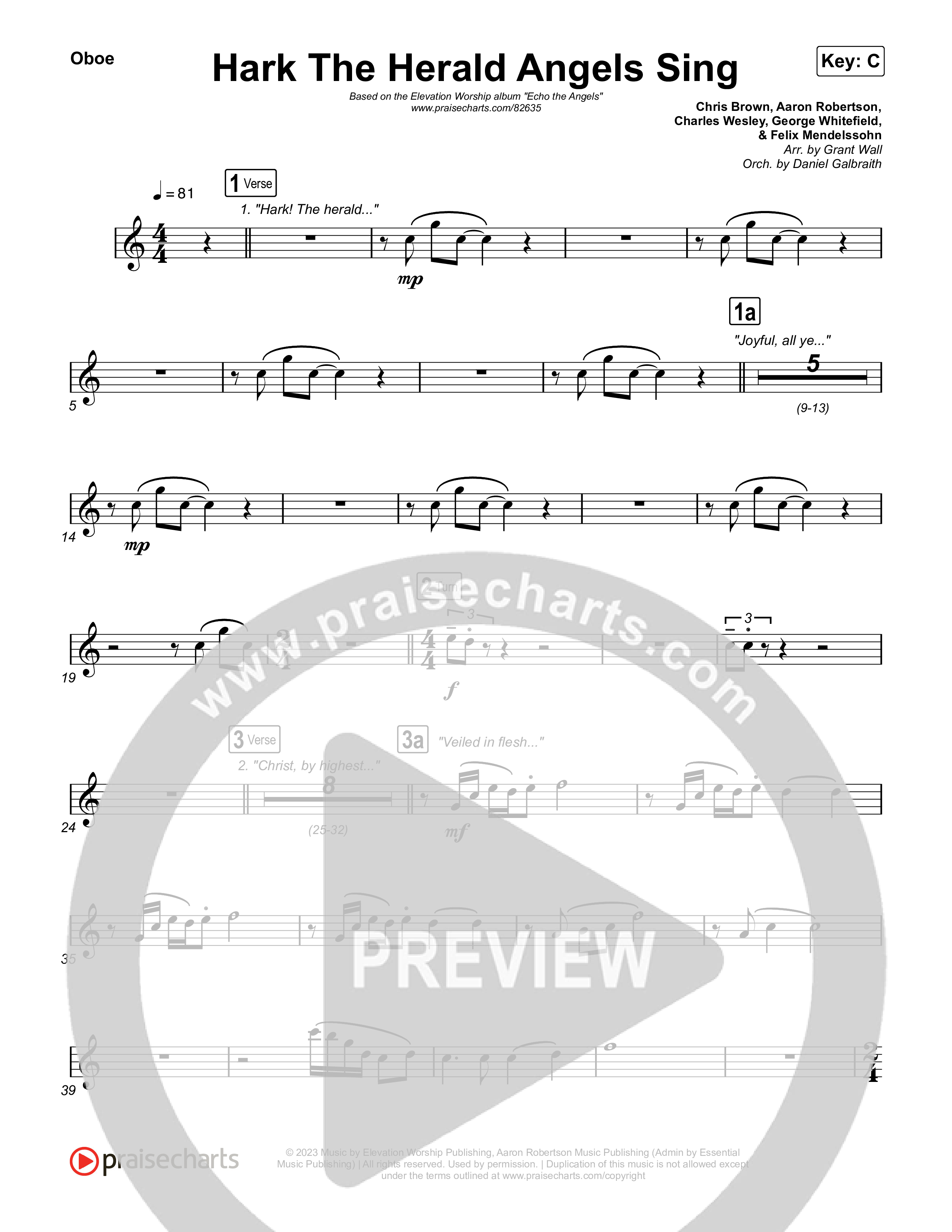 Hark The Herald Angels Sing Oboe (Elevation Worship)