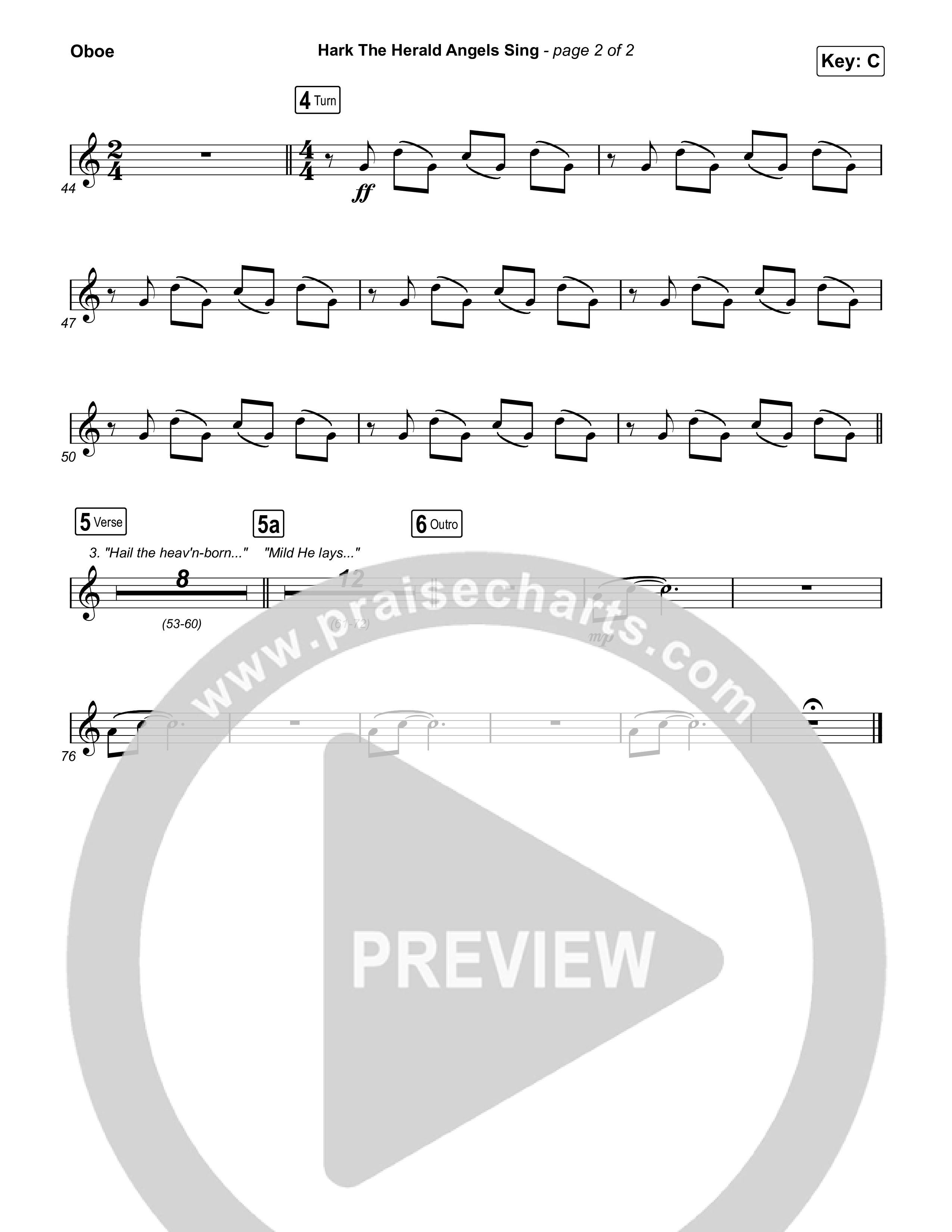 Hark The Herald Angels Sing Oboe (Elevation Worship)