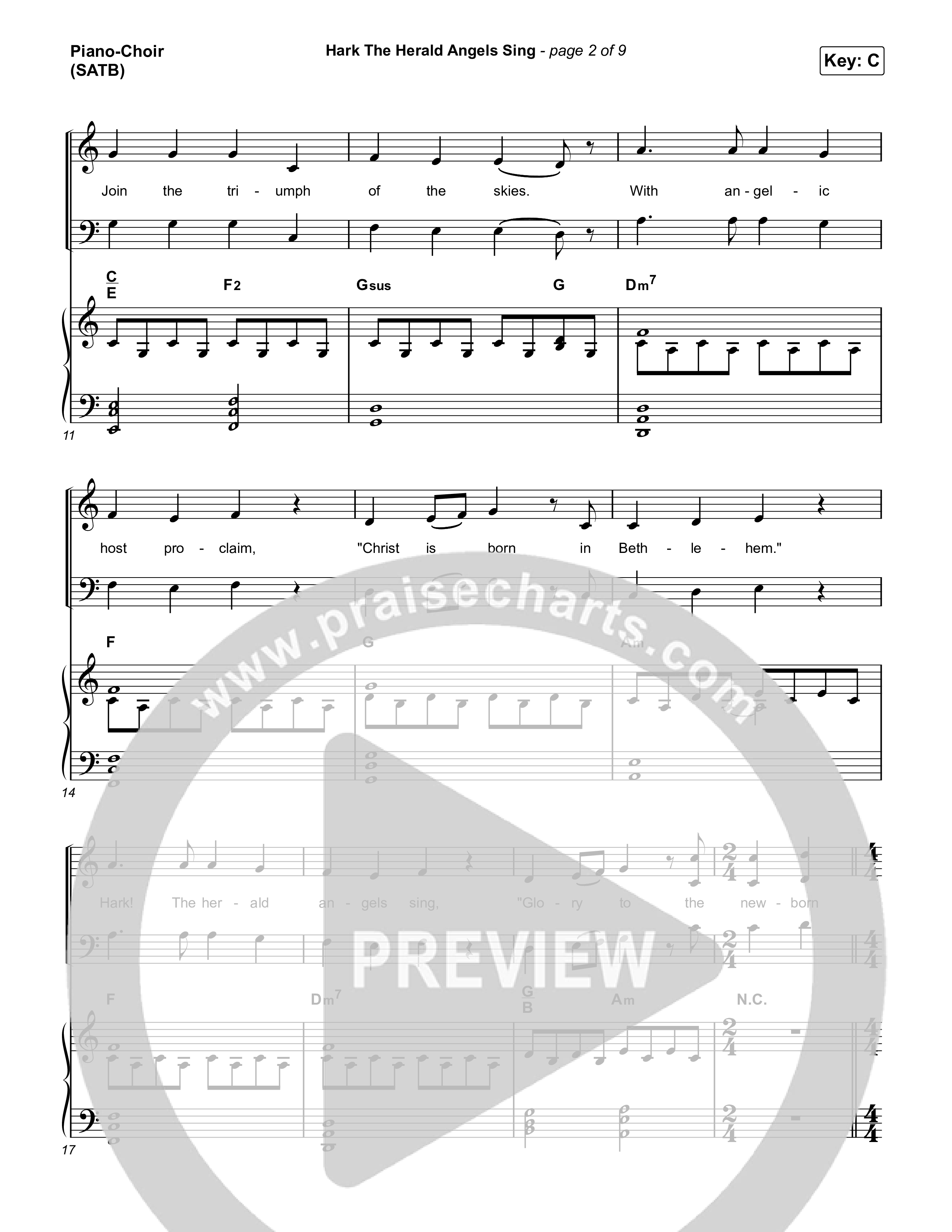 Hark The Herald Angels Sing Piano/Vocal (SATB) (Elevation Worship)