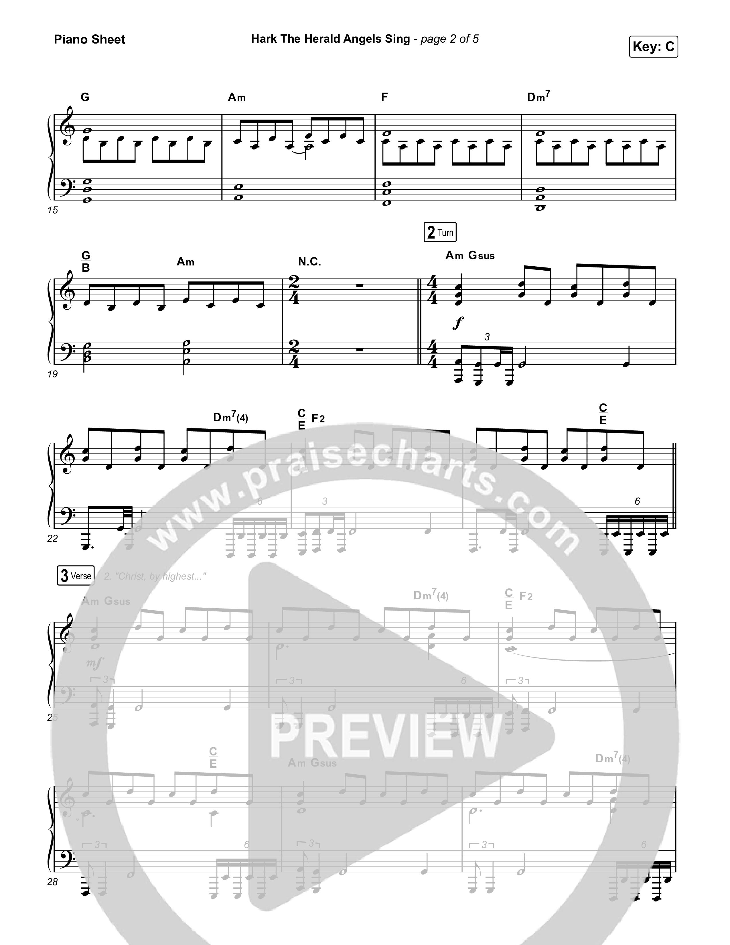 Hark The Herald Angels Sing Piano Sheet (Elevation Worship)