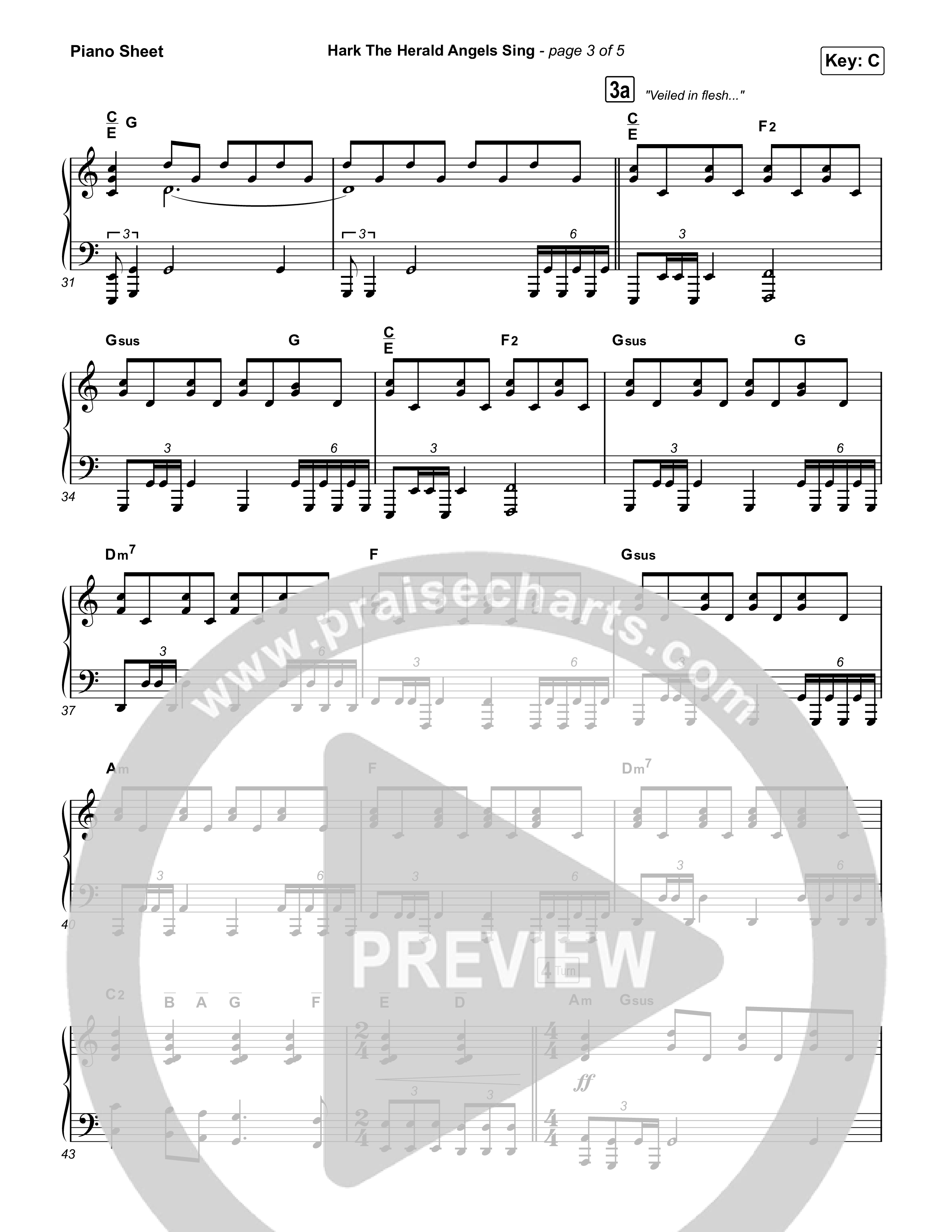 Hark The Herald Angels Sing Piano Sheet (Elevation Worship)