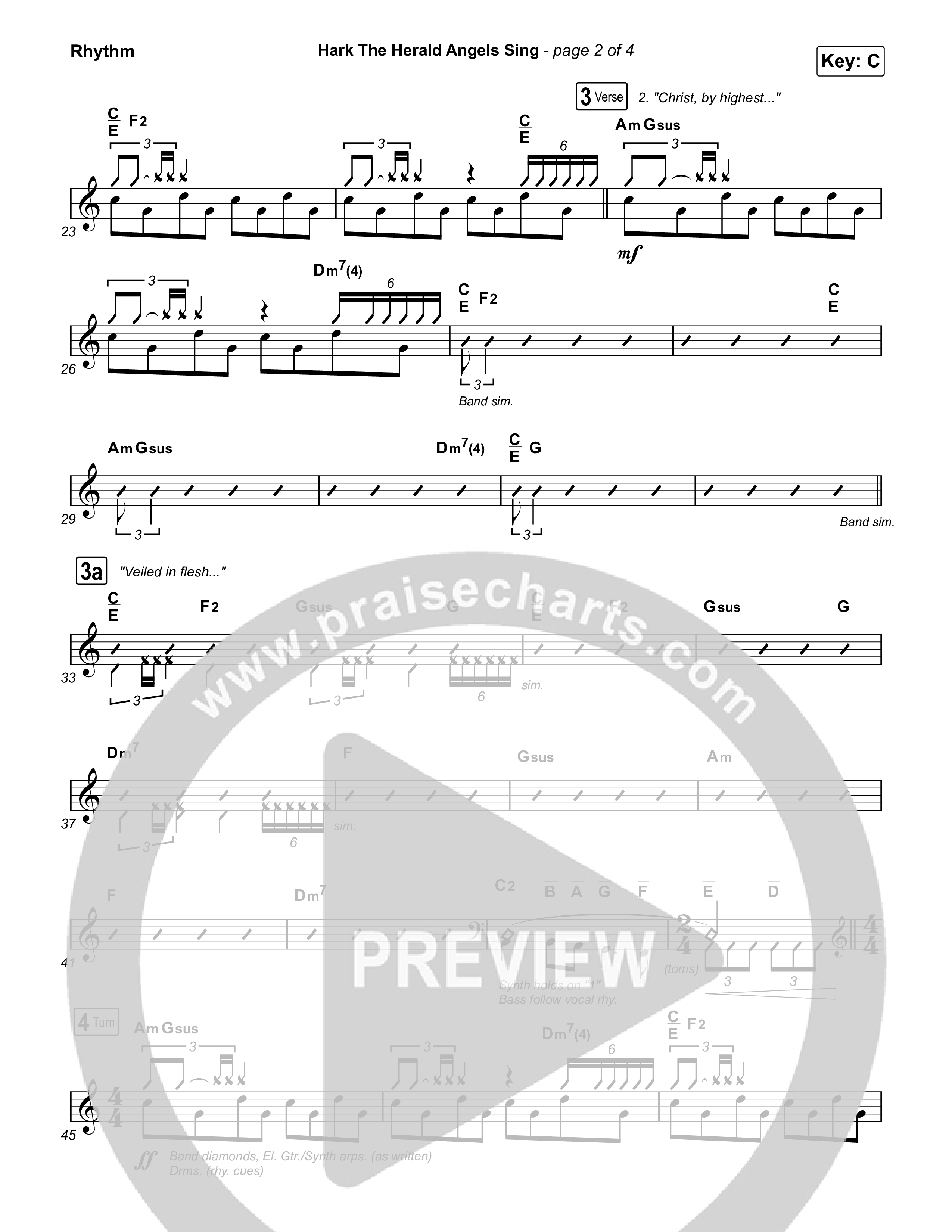 Hark The Herald Angels Sing Rhythm Chart (Elevation Worship)