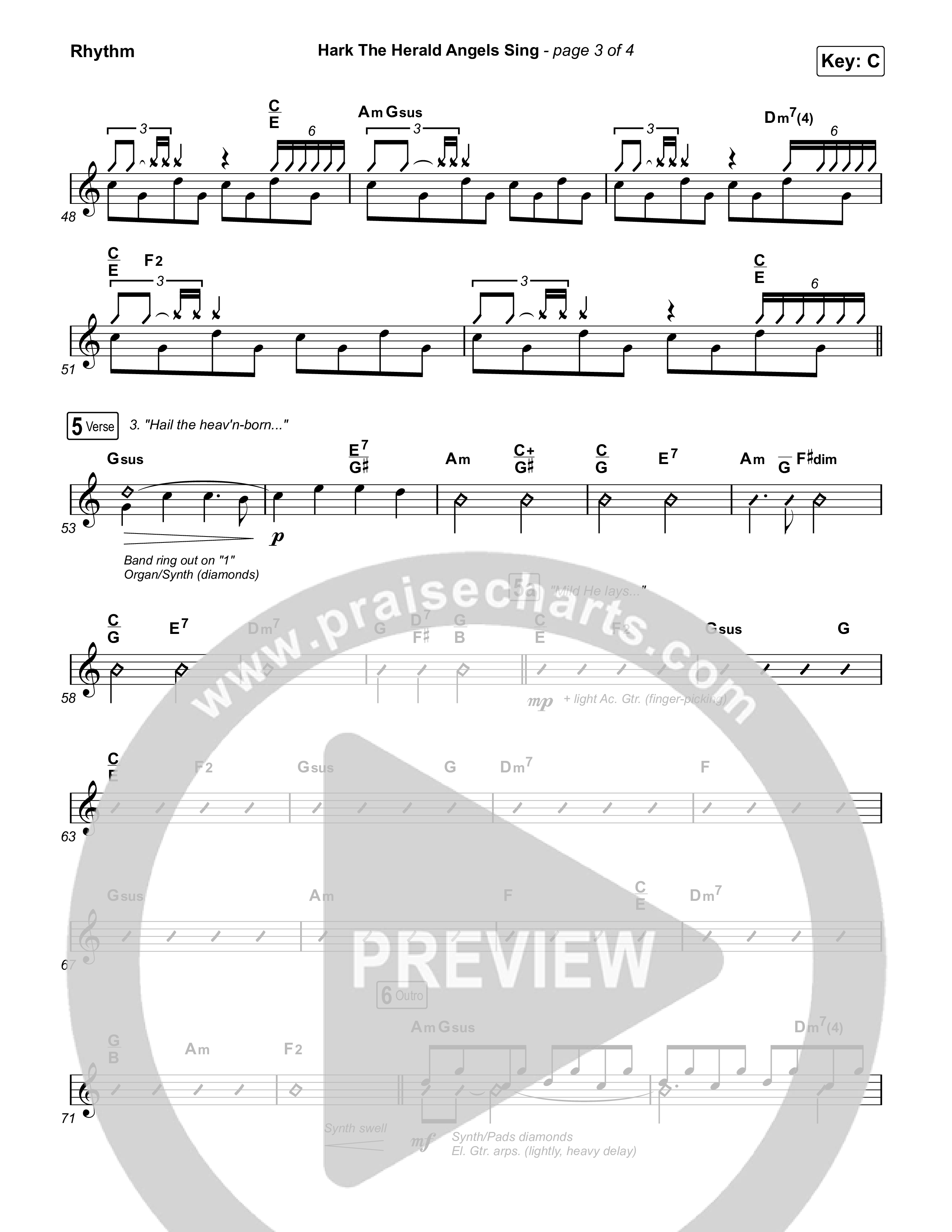Hark The Herald Angels Sing Rhythm Chart (Elevation Worship)