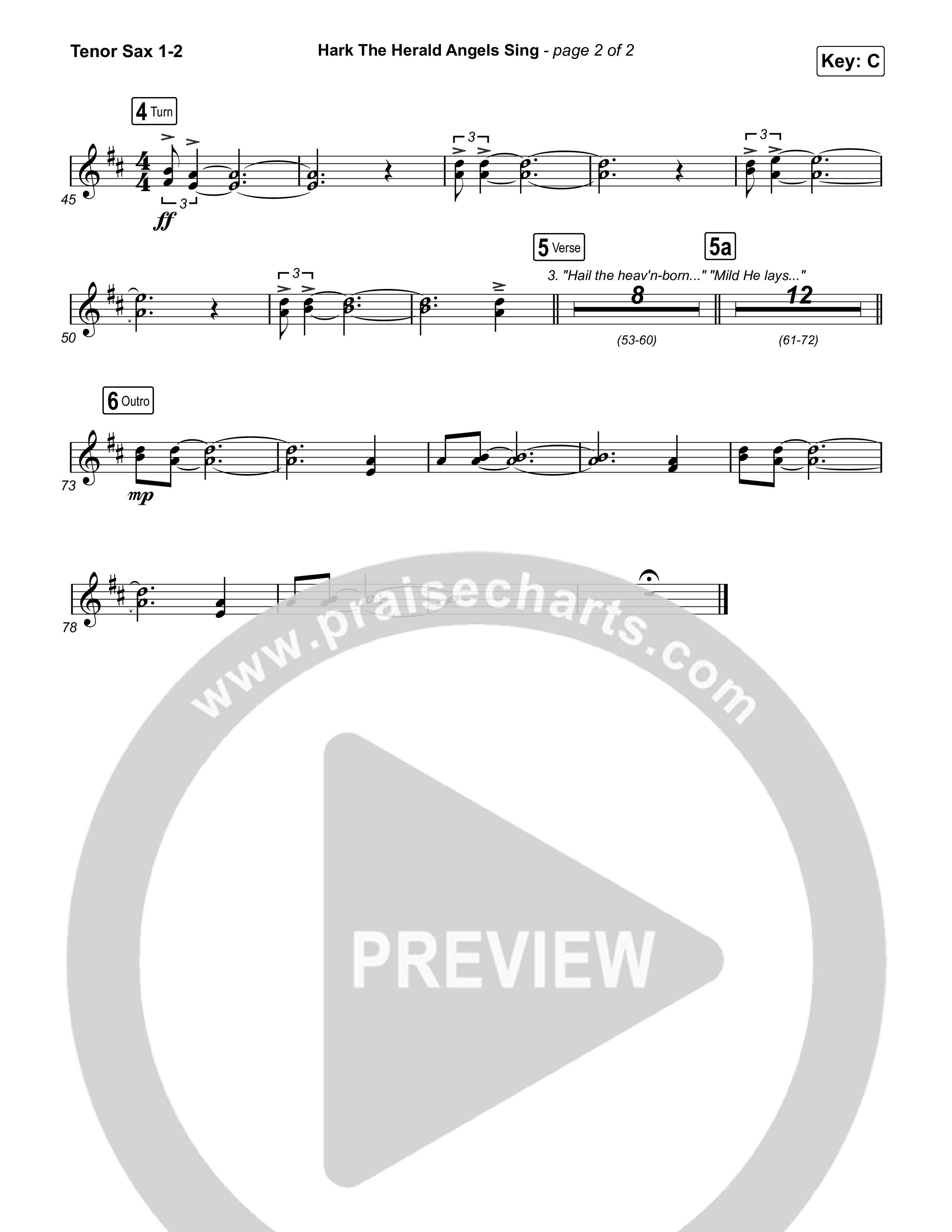 Hark The Herald Angels Sing Tenor Sax 1,2 (Elevation Worship)