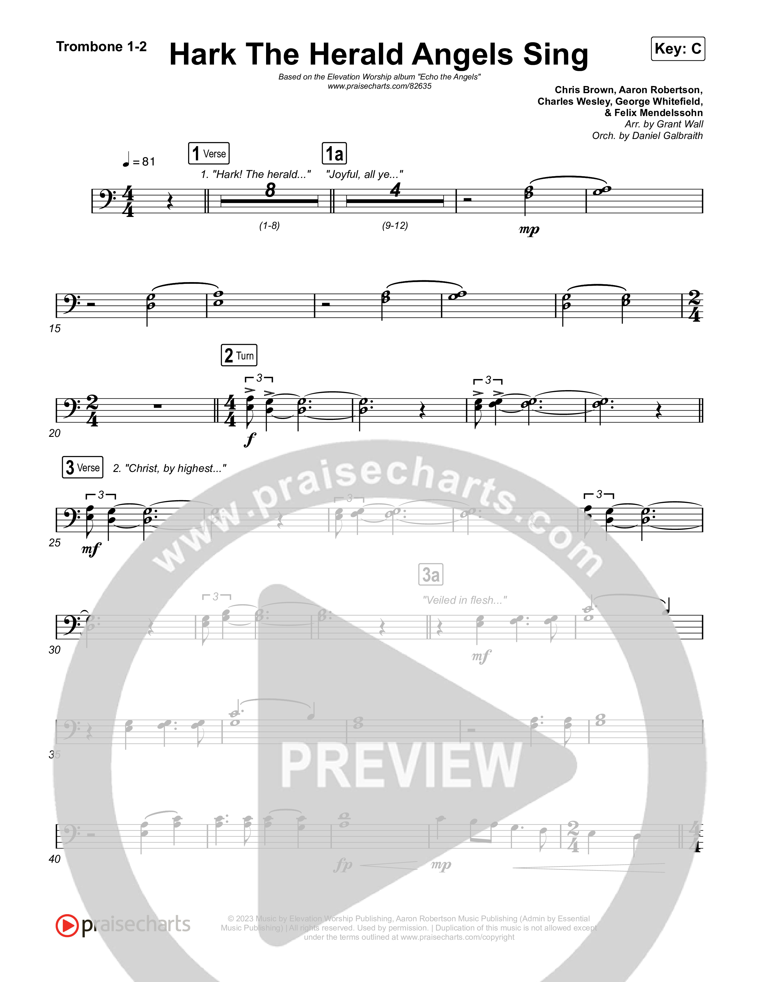 Hark The Herald Angels Sing Trombone 1/2 (Elevation Worship)
