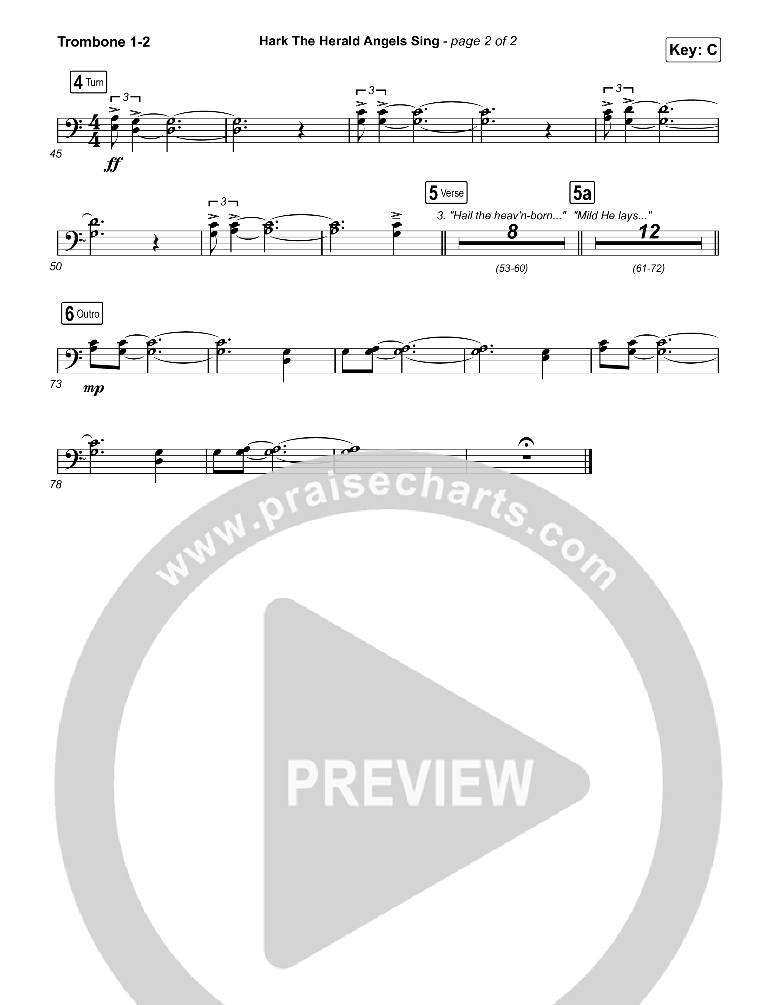 Hark The Herald Angels Sing Trombone 1/2 (Elevation Worship)