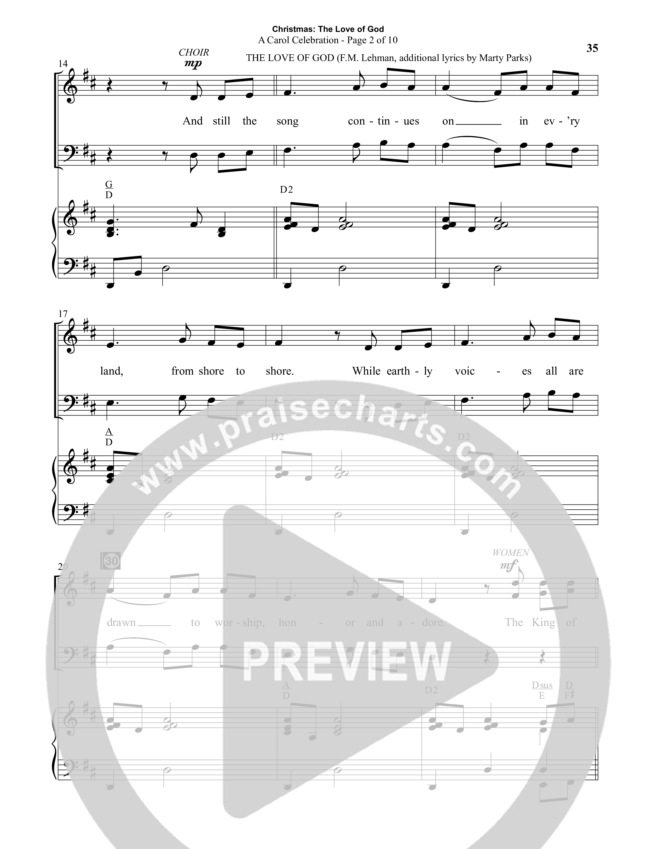Christmas: The Love Of God (5 Song Choral Collection) Song 5 (Piano SATB) (Semsen Music / Arr. Marty Parks)