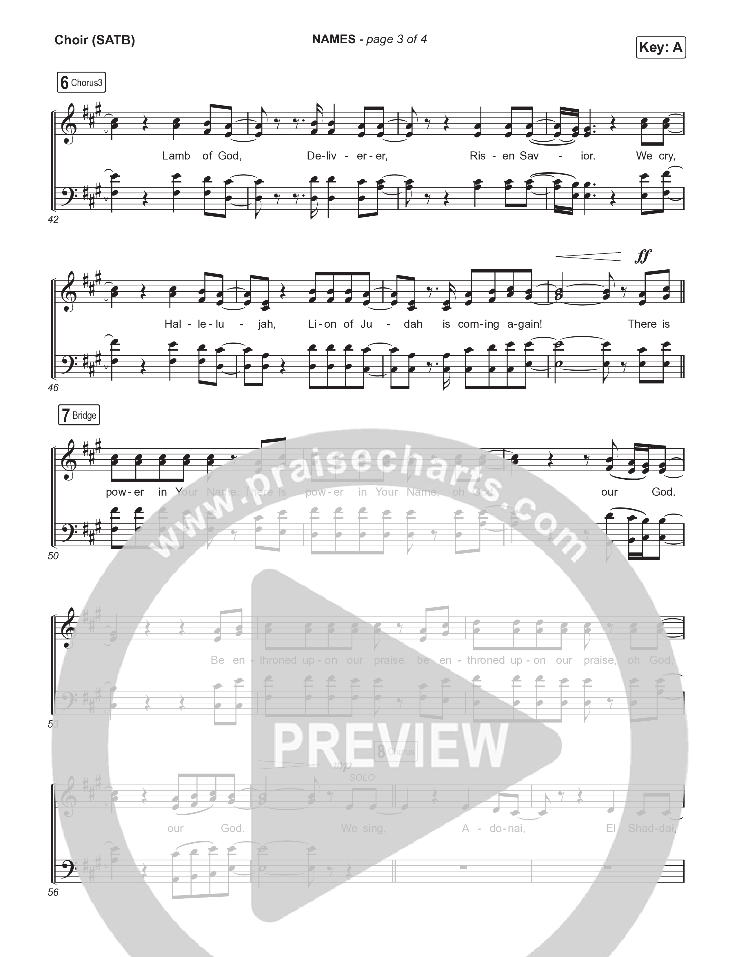 NAMES Choir Sheet (SATB) (Ben Laine)