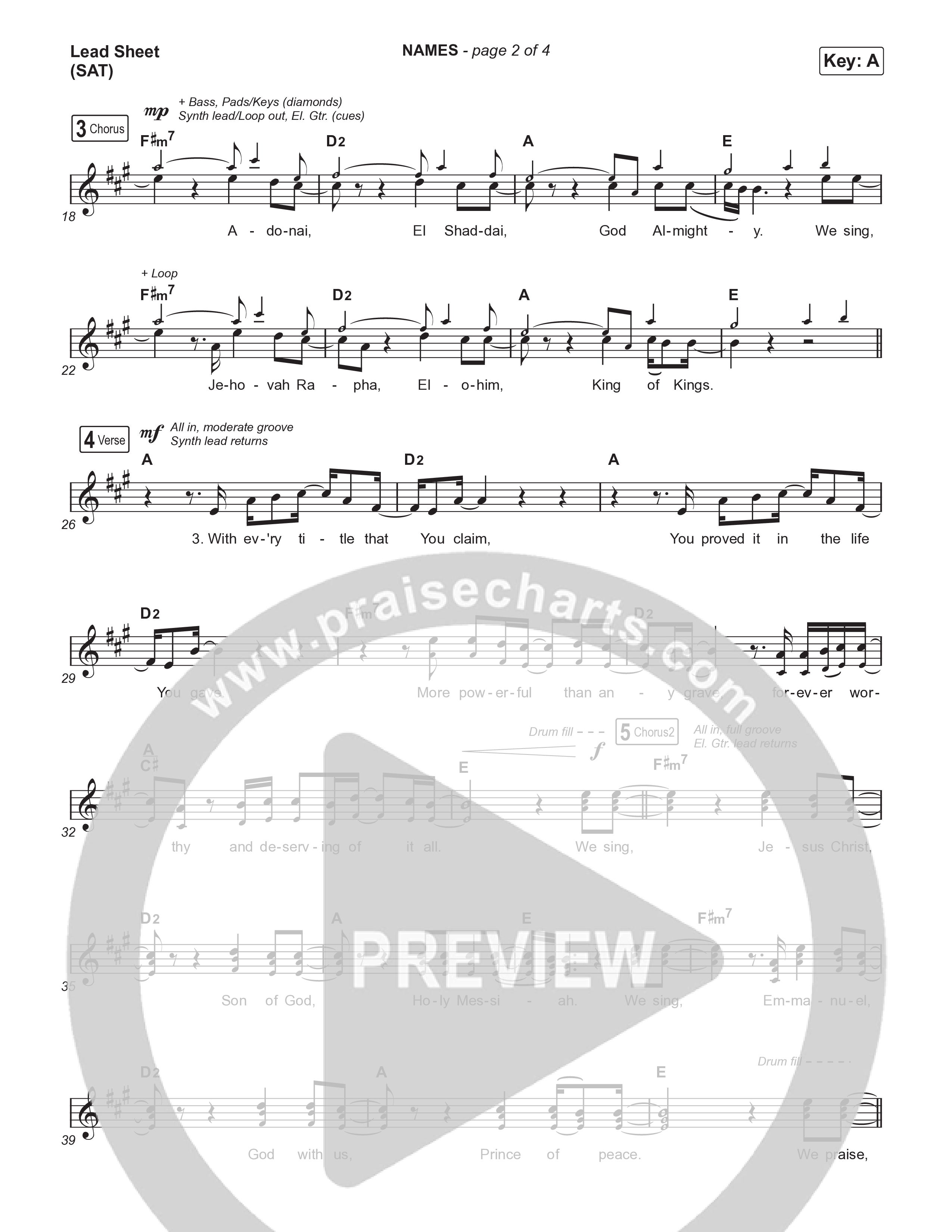 NAMES Lead Sheet (SAT) (Ben Laine)