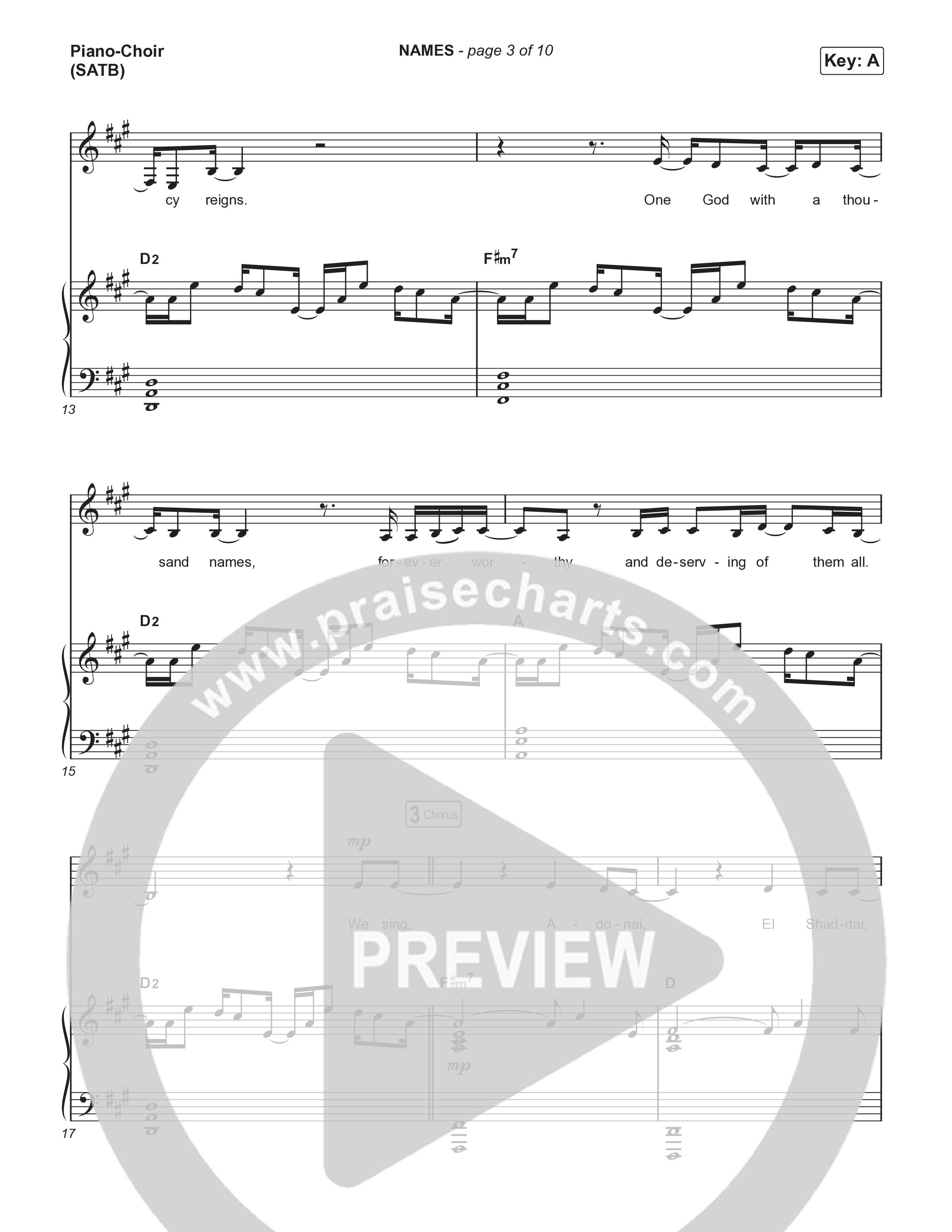 NAMES Piano/Vocal (SATB) (Ben Laine)