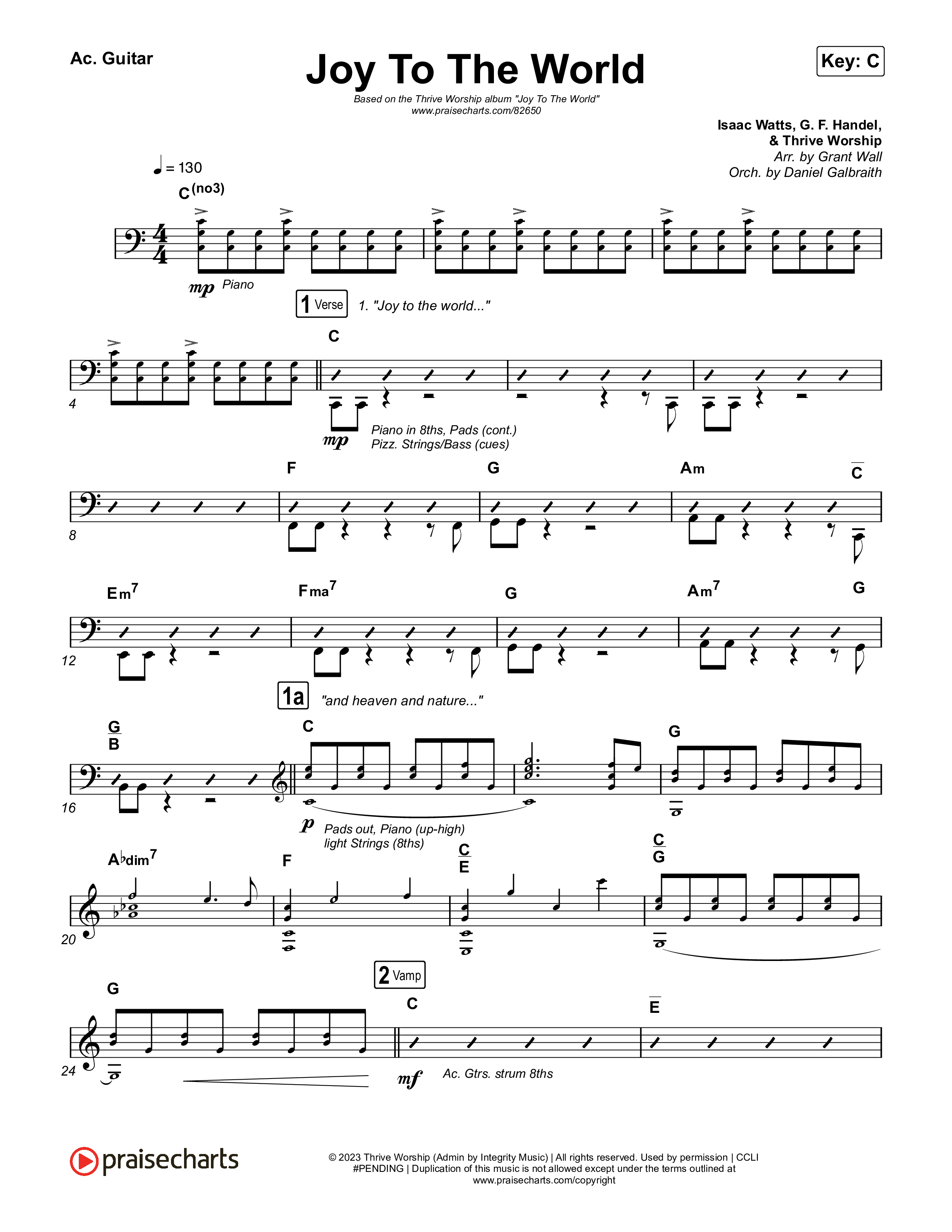 Joy To The World (Live) Acoustic Guitar (Thrive Worship)